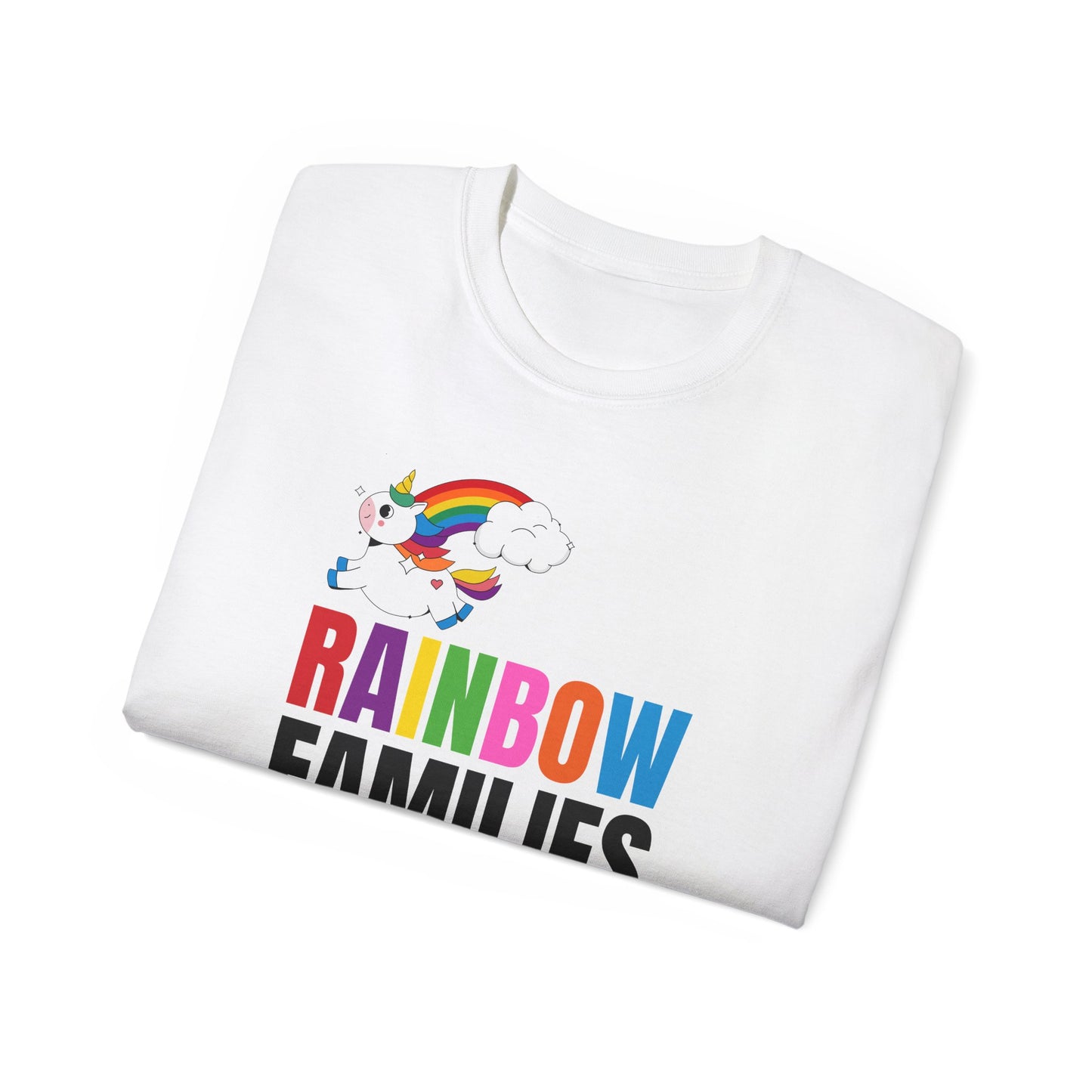 Rainbow Families Unisex Ultra Cotton Tee with Unicorn, LGBTQ+ Apparel, Queer t-shirt, Rainbow Families Merch, Pride Tee, Rainbow Families Australia