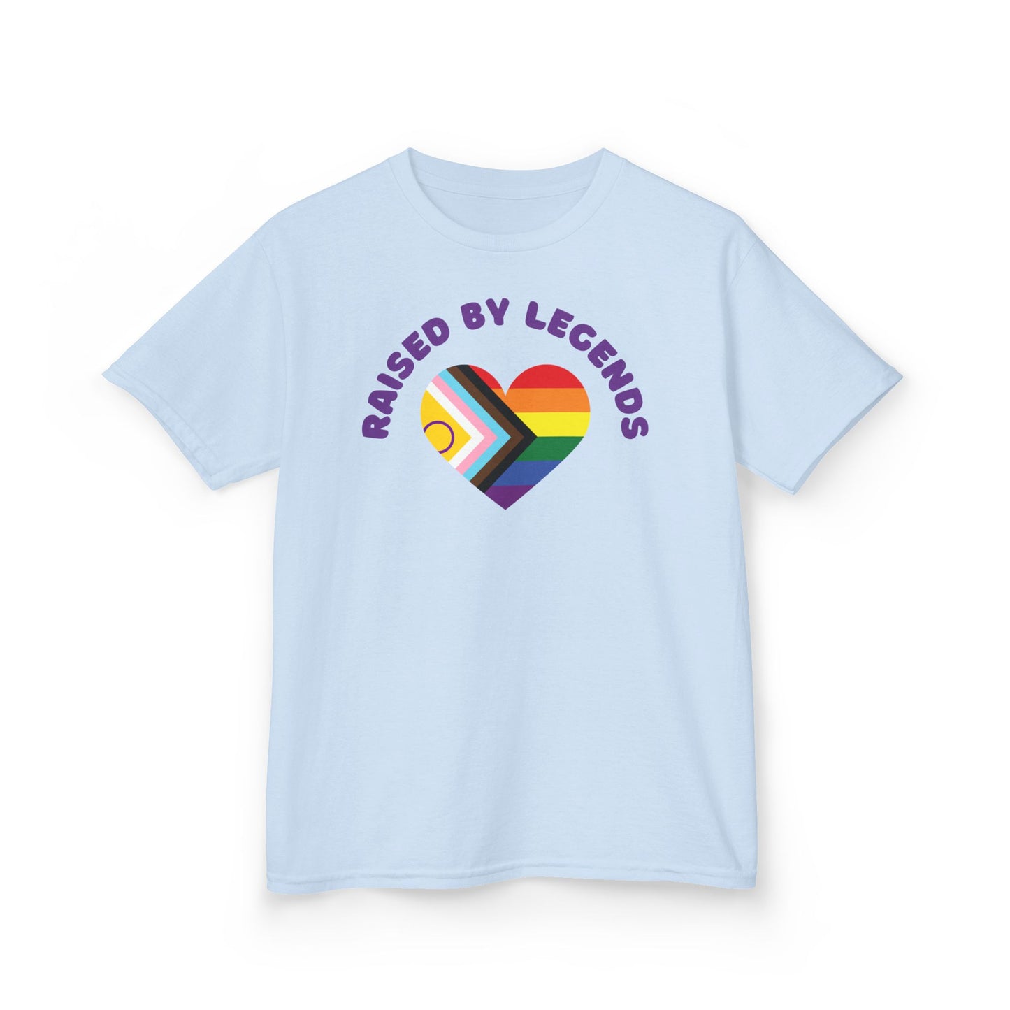 Rainbow Heart Raised By Legends Kids Tee - LGBTQ+ Pride, Family Pride, Rainbow Families Australia T-Shirt for Kids