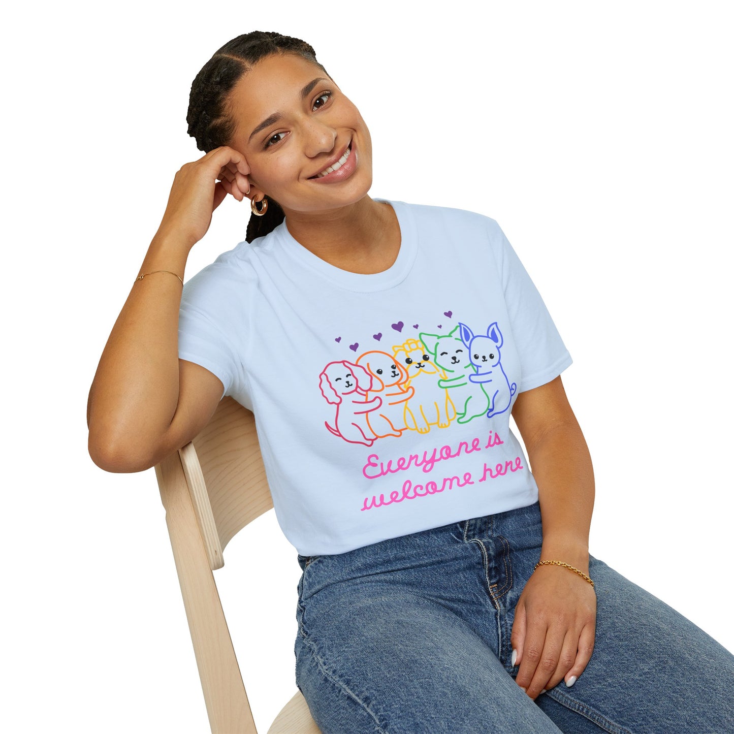 Everyone is welcome here T- Shirt, LGBTQ+ Pride Tee, Diversity and Inclusion Shirt, Love Makes a Family Tee, Rainbow Families Australia T-shirt, Queer Apparel, Pride Supporter