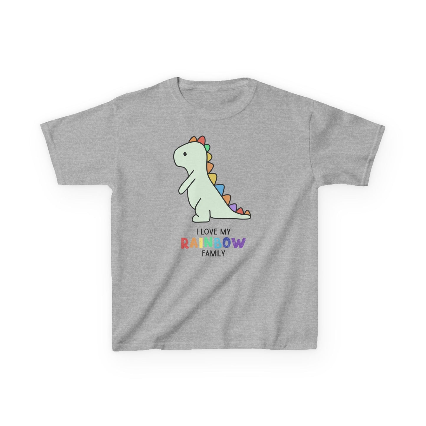 Kids Dinosaur Rainbow Family Tee, Cute Kids T-Shirt, Rainbow Families Children Tee, LGBTQ Family Gift, Rainbow Family Apparel, Unisex kids rainbow family Tee