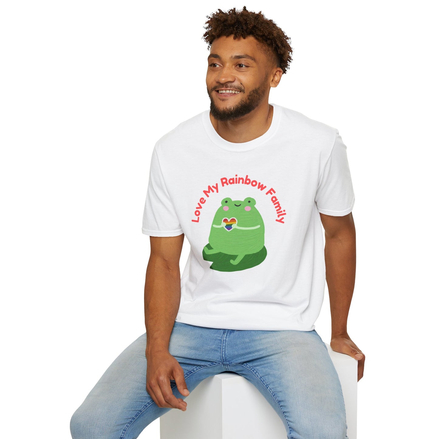 Cute Rainbow Family Frog T-Shirt, Unisex Pride Tee, LGBTQ+ Pride Shirt, Family Love Gift, Fun Casual Wear Pride T-Shirt, Rainbow Families Australia Tee, Queer Apparel