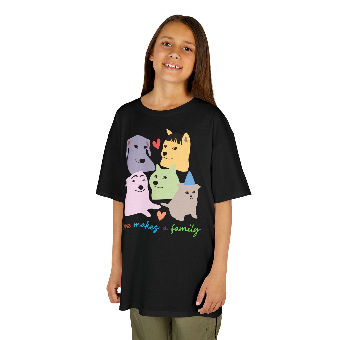 Kids Love Makes A Family T-Shirt, Dog Family Pride Tee - Cute Dog Lovers Gift, Rainbow Families Australia Tee