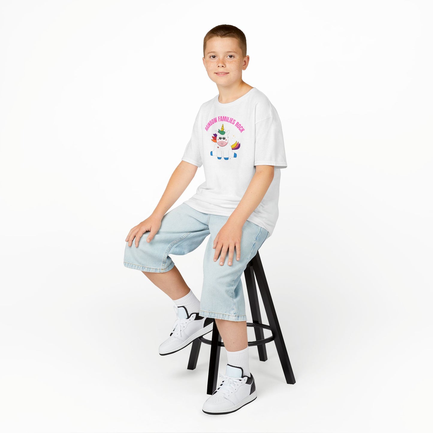 Rainbow Families Rock Unicorn Kids Tee, Cute Pride Kid's Shirt, LGBTQ+ shirt Gift, Family Pride Apparel, Rainbow Families Tees for Kids, Rainbow Family Shirt