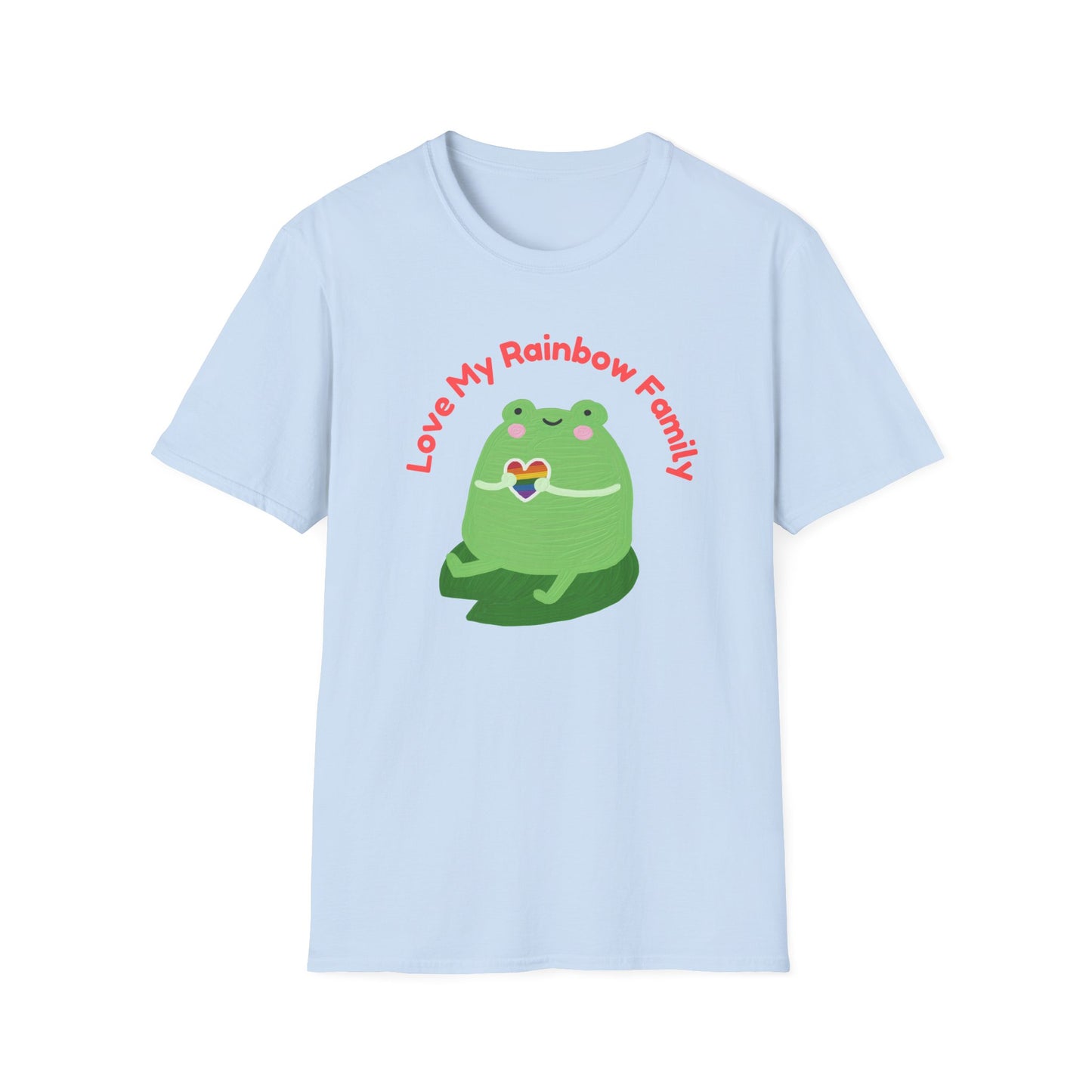 Cute Rainbow Family Frog T-Shirt, Unisex Pride Tee, LGBTQ+ Pride Shirt, Family Love Gift, Fun Casual Wear Pride T-Shirt, Rainbow Families Australia Tee, Queer Apparel