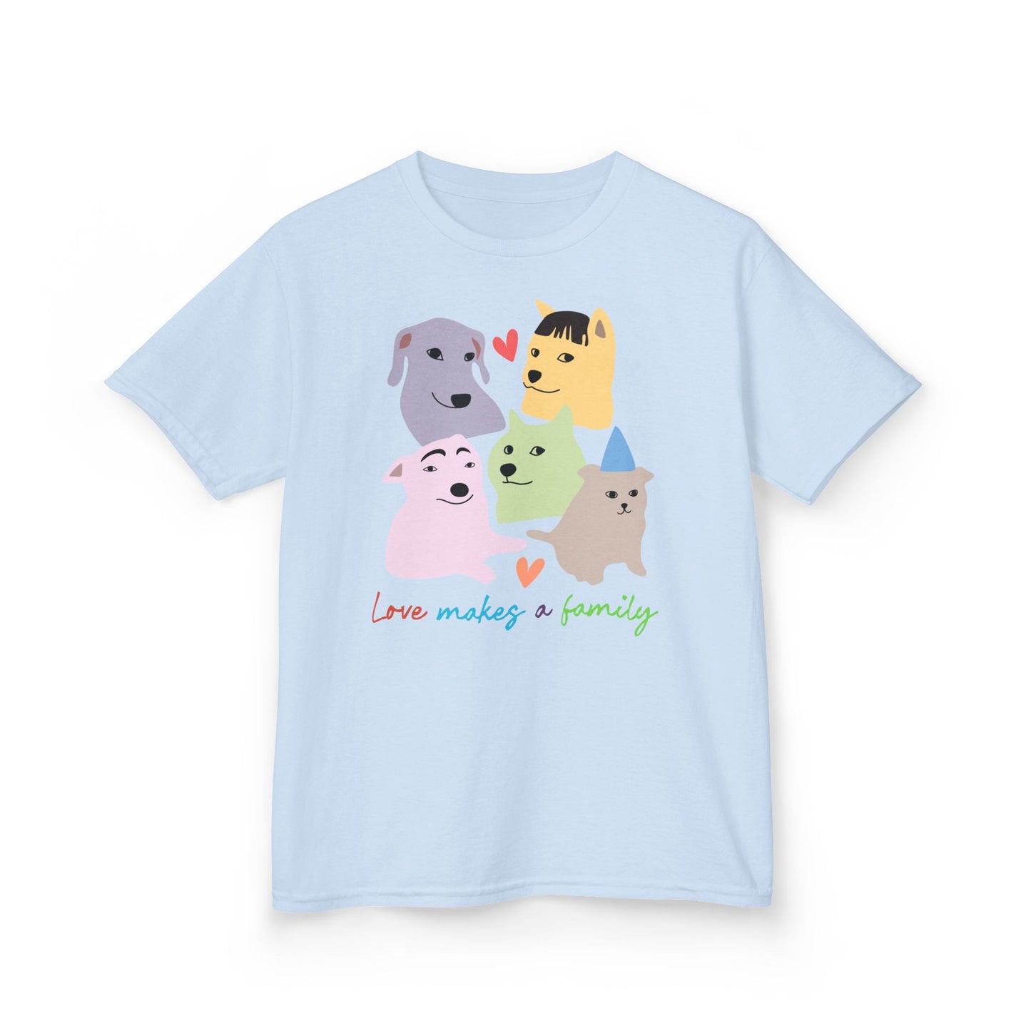 Kids Love Makes A Family T-Shirt, Dog Family Pride Tee - Cute Dog Lovers Gift, Rainbow Families Australia Tee