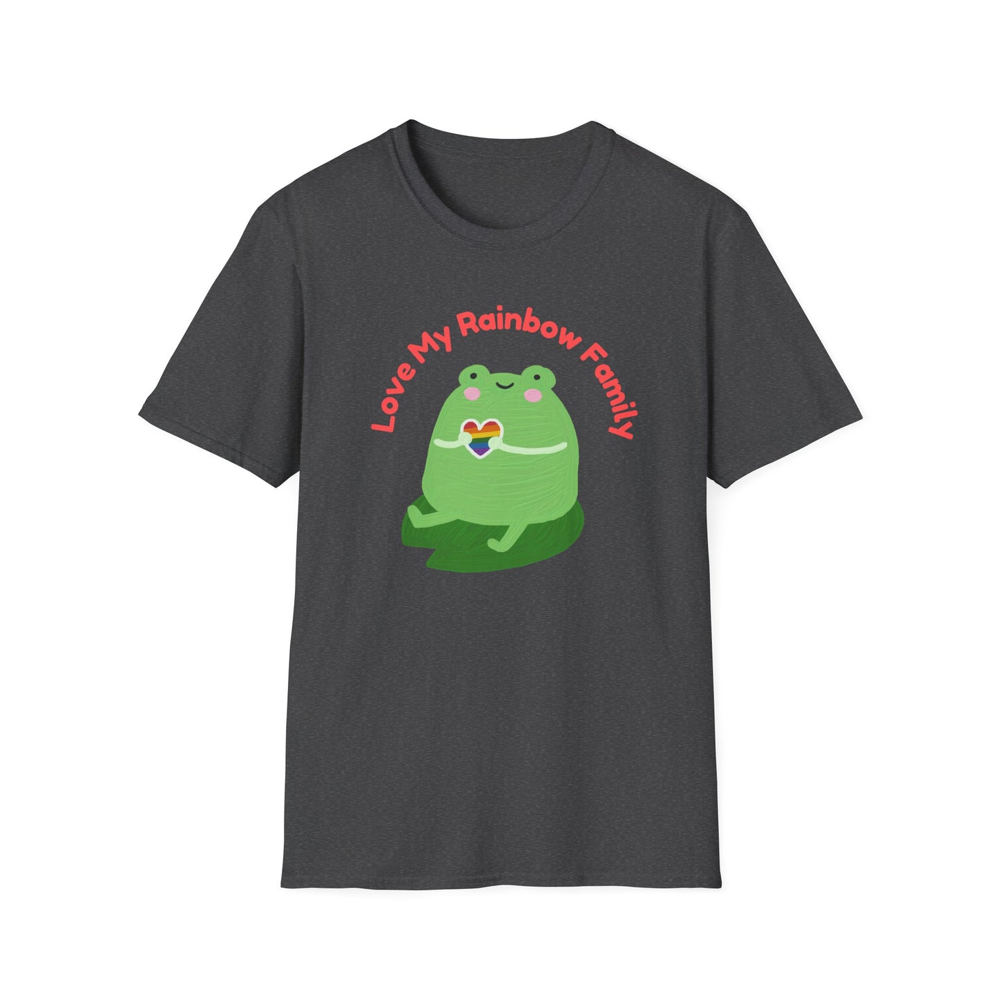 Cute Rainbow Family Frog T-Shirt, Unisex Pride Tee, LGBTQ+ Pride Shirt, Family Love Gift, Fun Casual Wear Pride T-Shirt, Rainbow Families Australia Tee, Queer Apparel