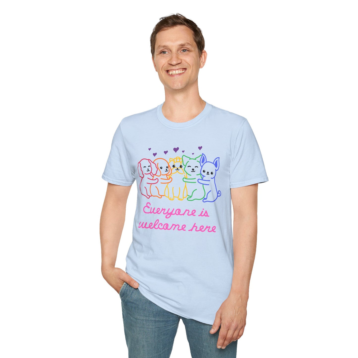 Everyone is welcome here T- Shirt, LGBTQ+ Pride Tee, Diversity and Inclusion Shirt, Love Makes a Family Tee, Rainbow Families Australia T-shirt, Queer Apparel, Pride Supporter