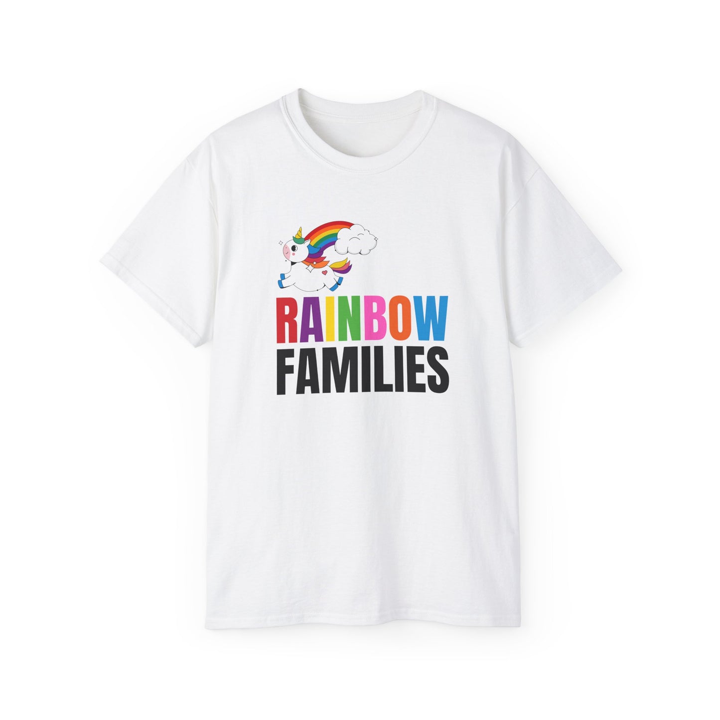 Rainbow Families Unisex Ultra Cotton Tee with Unicorn, LGBTQ+ Apparel, Queer t-shirt, Rainbow Families Merch, Pride Tee, Rainbow Families Australia