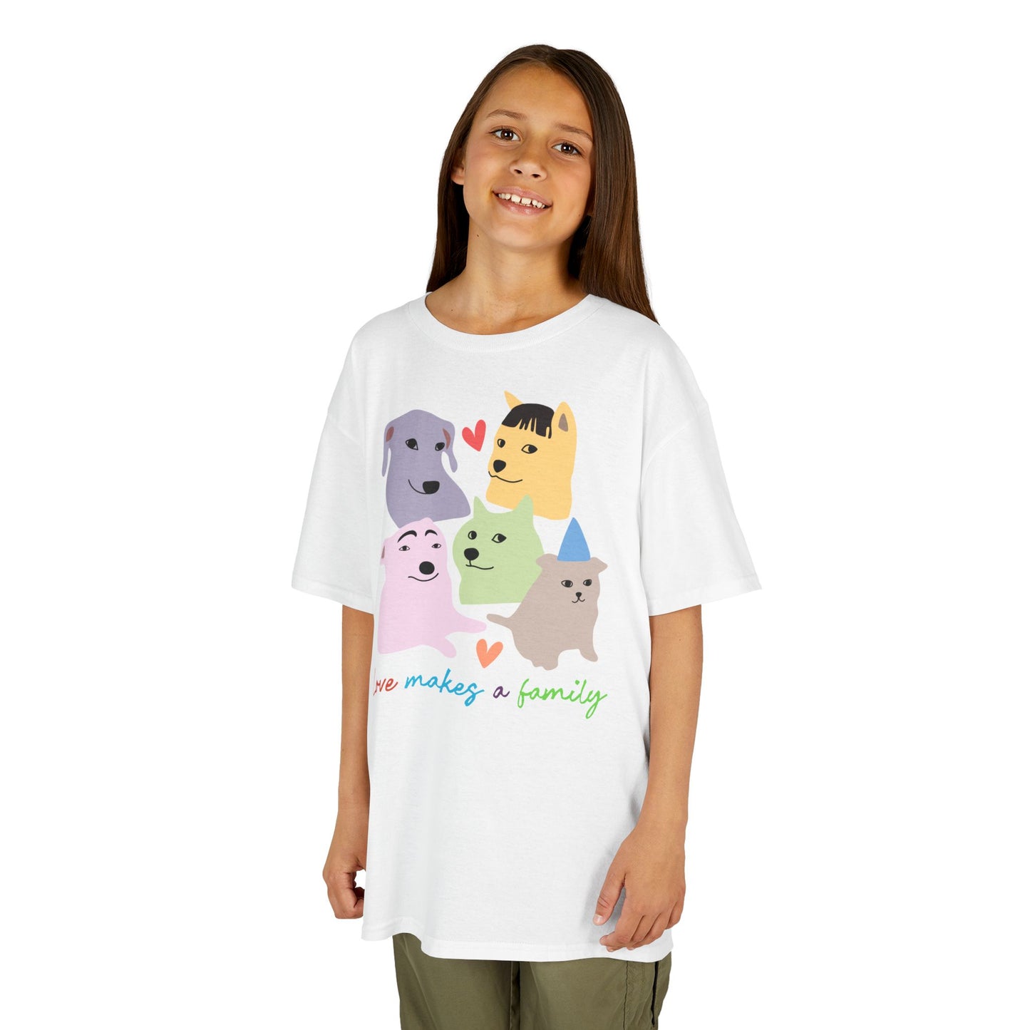 Kids Love Makes A Family T-Shirt, Dog Family Pride Tee - Cute Dog Lovers Gift, Rainbow Families Australia Tee