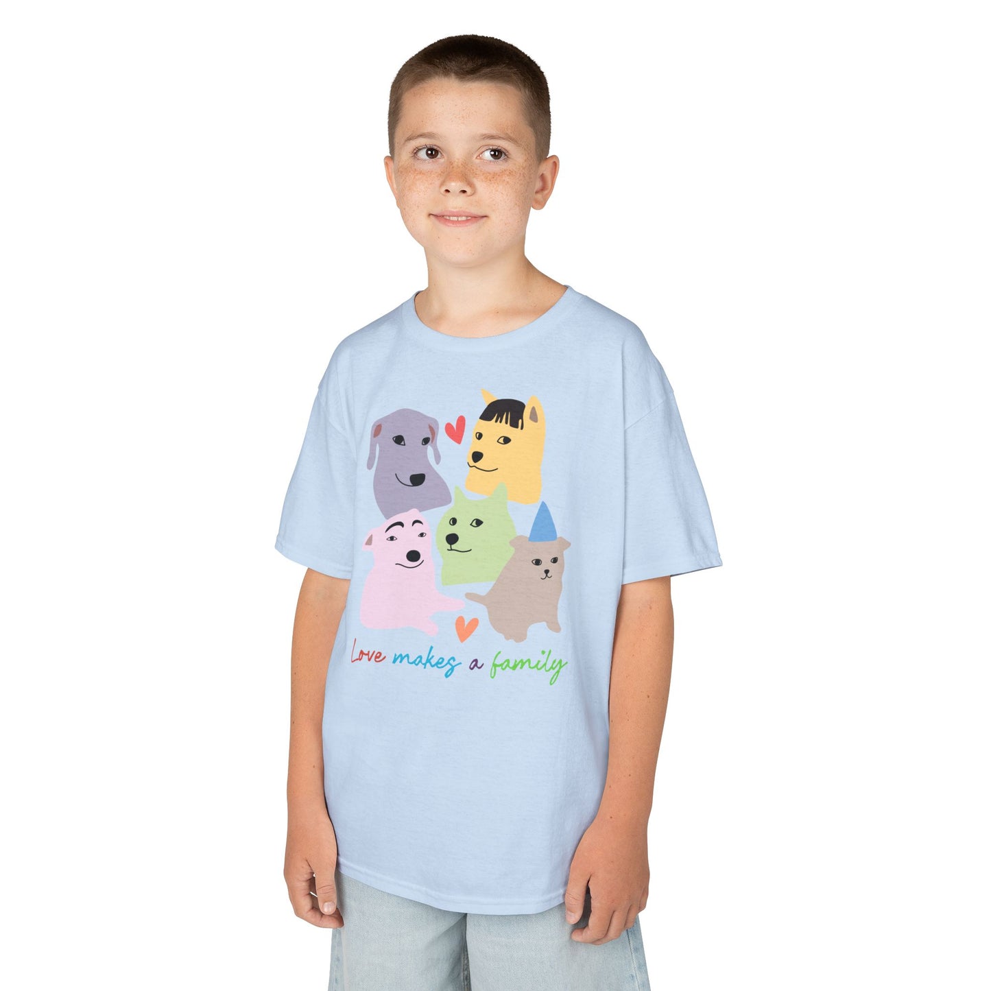 Kids Love Makes A Family T-Shirt, Dog Family Pride Tee - Cute Dog Lovers Gift, Rainbow Families Australia Tee