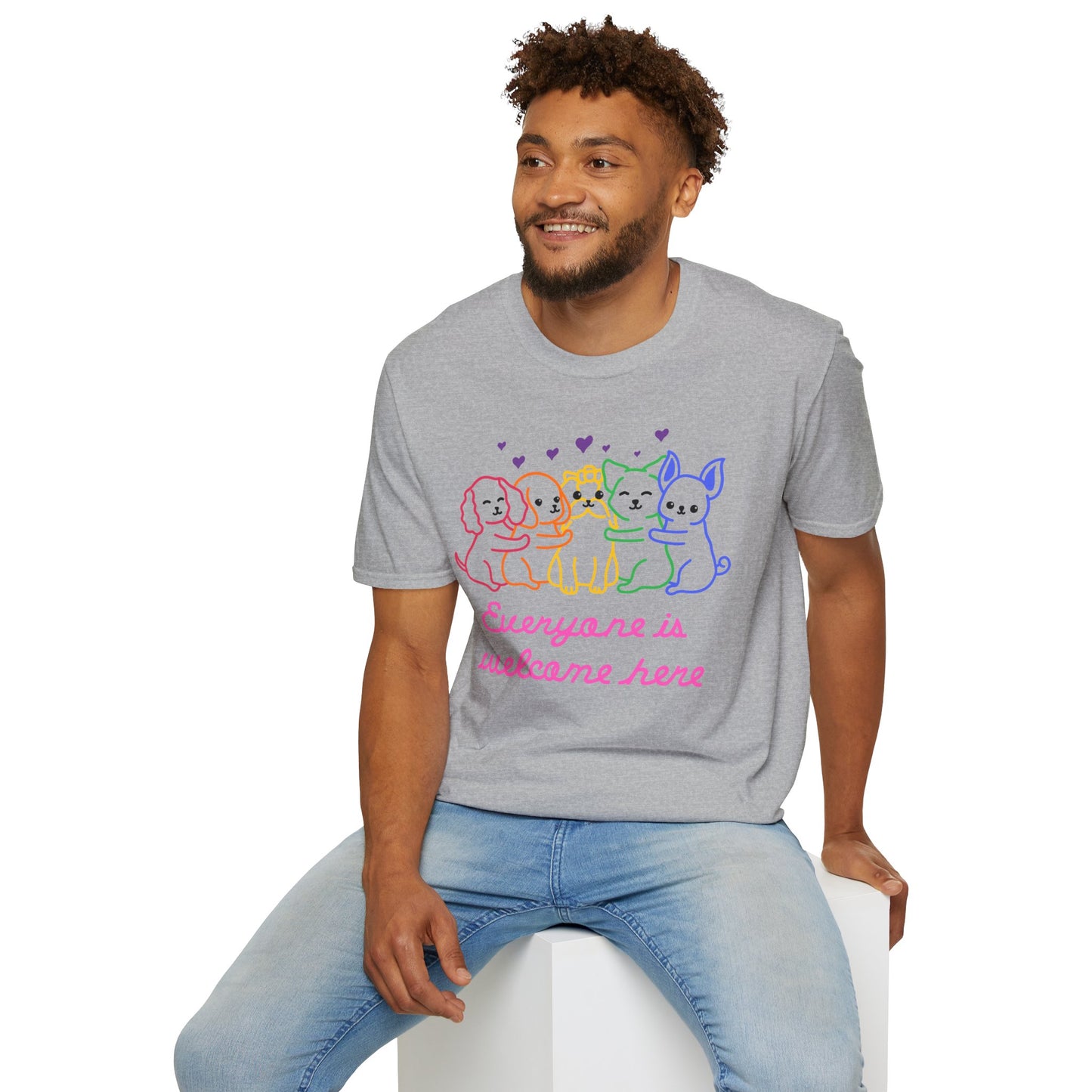 Everyone is welcome here T- Shirt, LGBTQ+ Pride Tee, Diversity and Inclusion Shirt, Love Makes a Family Tee, Rainbow Families Australia T-shirt, Queer Apparel, Pride Supporter