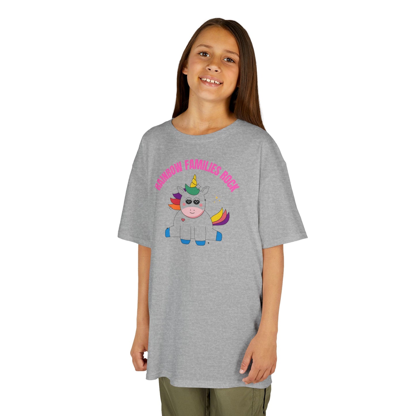 Rainbow Families Rock Unicorn Kids Tee, Cute Pride Kid's Shirt, LGBTQ+ shirt Gift, Family Pride Apparel, Rainbow Families Tees for Kids, Rainbow Family Shirt