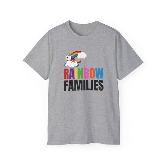 Rainbow Families Unisex Ultra Cotton Tee with Unicorn, LGBTQ+ Apparel, Queer t-shirt, Rainbow Families Merch, Pride Tee, Rainbow Families Australia