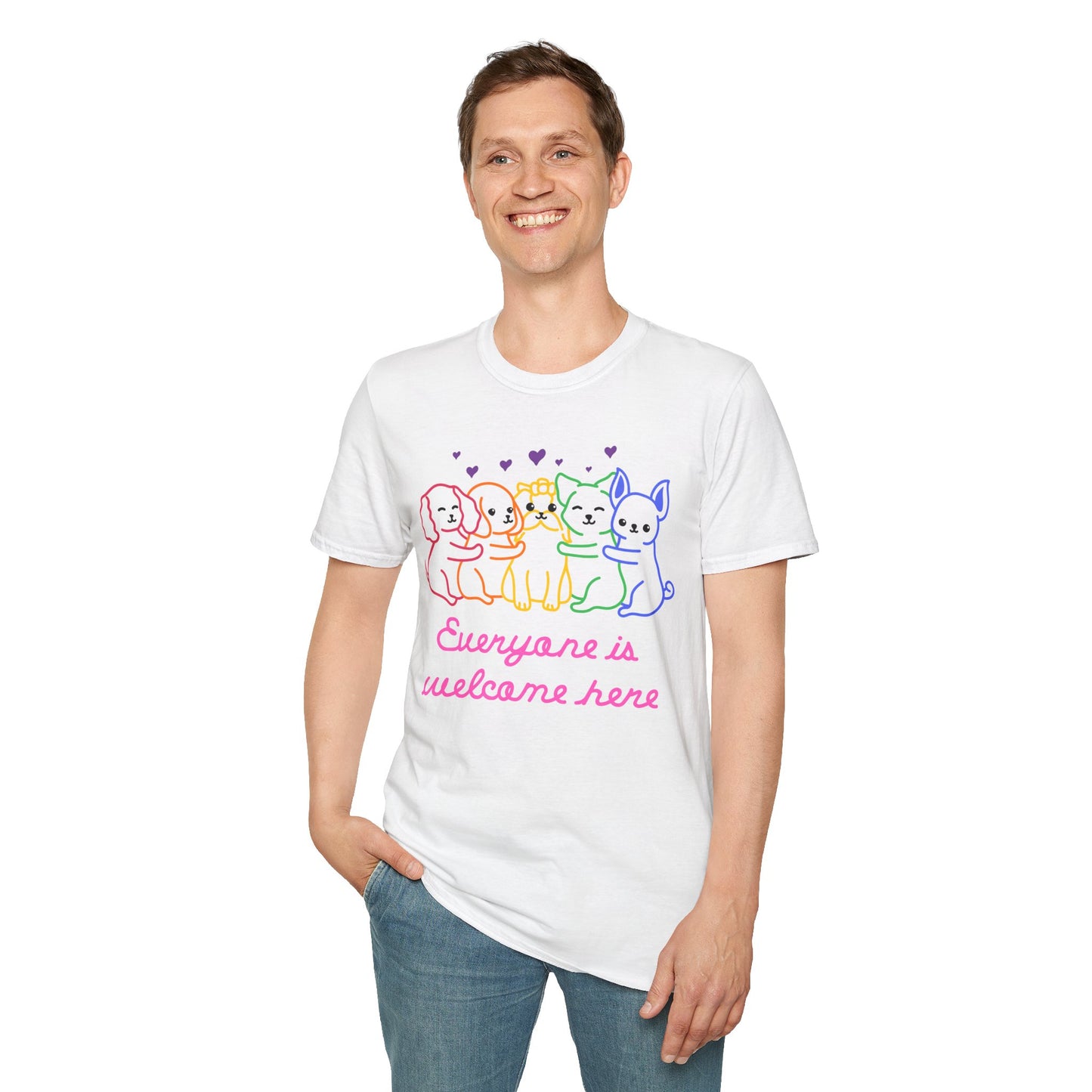 Everyone is welcome here T- Shirt, LGBTQ+ Pride Tee, Diversity and Inclusion Shirt, Love Makes a Family Tee, Rainbow Families Australia T-shirt, Queer Apparel, Pride Supporter