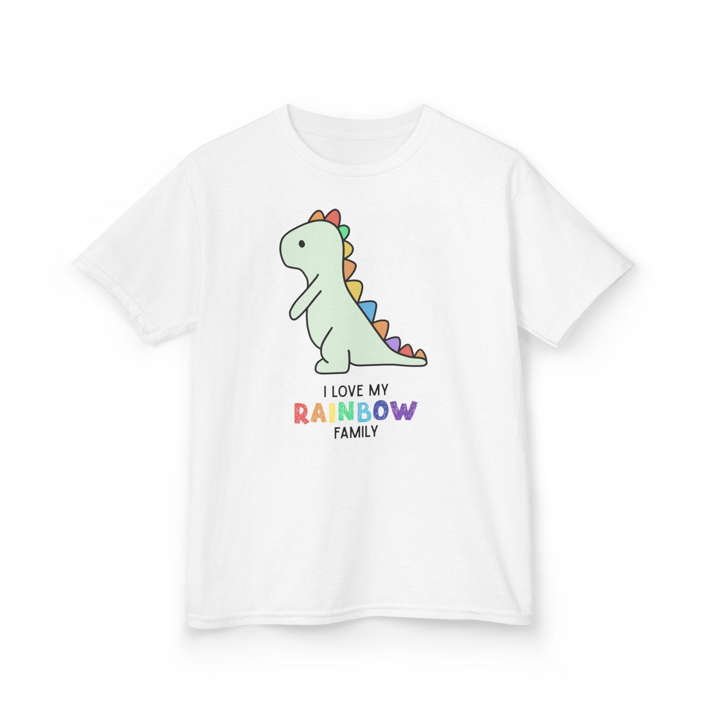 Kids Dinosaur Rainbow Family Tee, Cute Kids T-Shirt, Rainbow Families Children Tee, LGBTQ Family Gift, Rainbow Family Apparel, Unisex kids rainbow family Tee