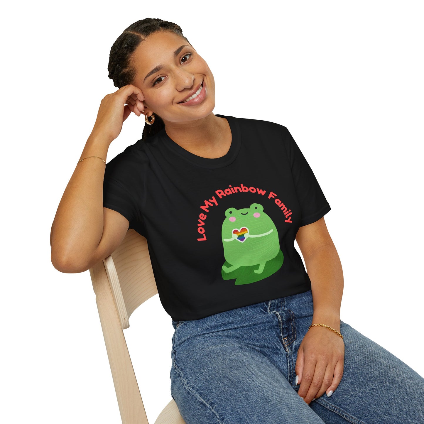 Cute Rainbow Family Frog T-Shirt, Unisex Pride Tee, LGBTQ+ Pride Shirt, Family Love Gift, Fun Casual Wear Pride T-Shirt, Rainbow Families Australia Tee, Queer Apparel