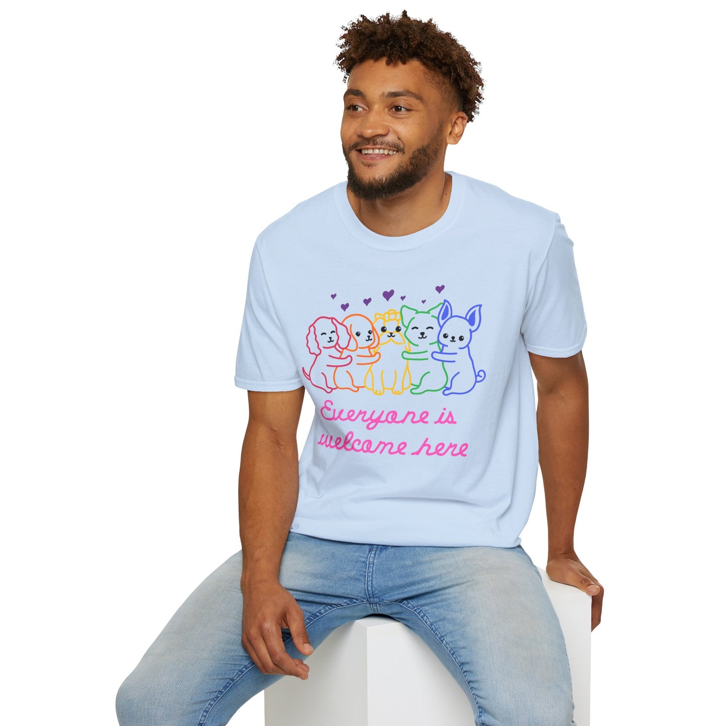 Everyone is welcome here T- Shirt, LGBTQ+ Pride Tee, Diversity and Inclusion Shirt, Love Makes a Family Tee, Rainbow Families Australia T-shirt, Queer Apparel, Pride Supporter