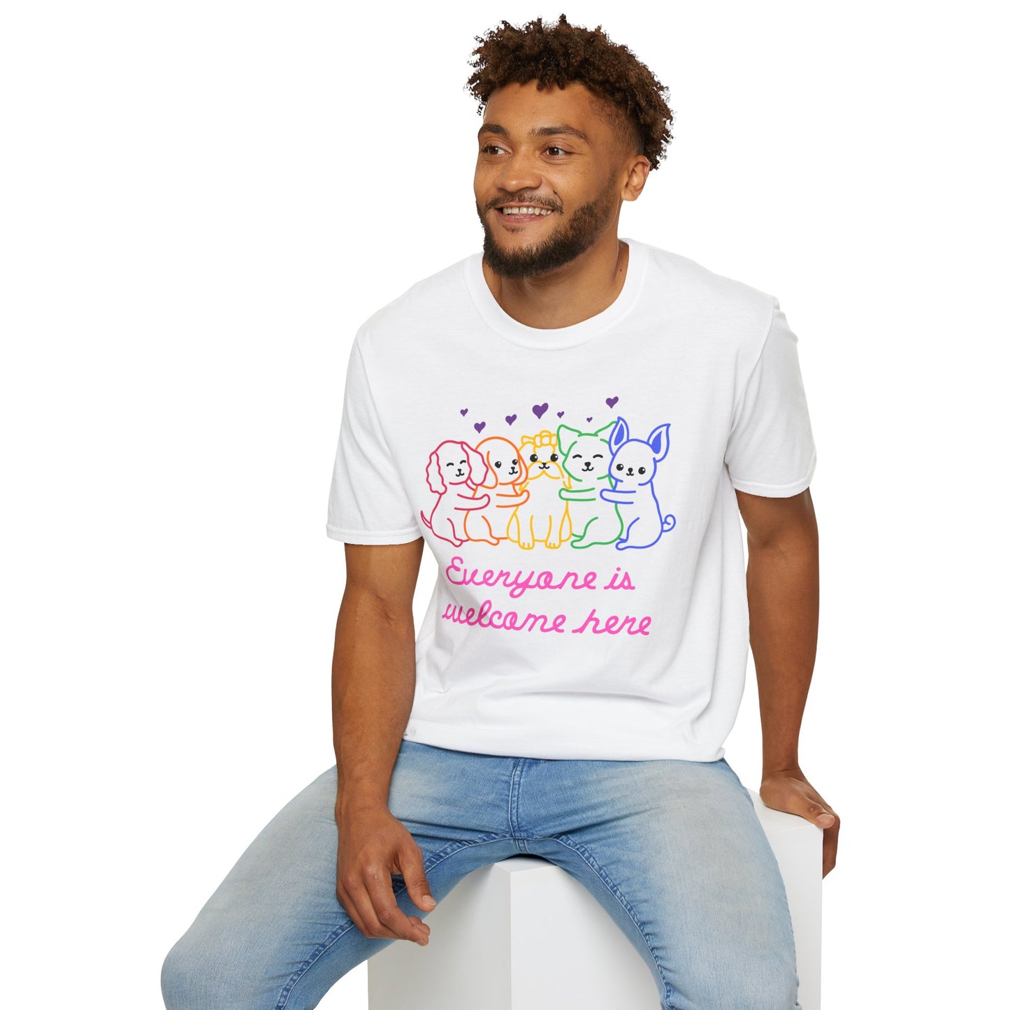 Everyone is welcome here T- Shirt, LGBTQ+ Pride Tee, Diversity and Inclusion Shirt, Love Makes a Family Tee, Rainbow Families Australia T-shirt, Queer Apparel, Pride Supporter