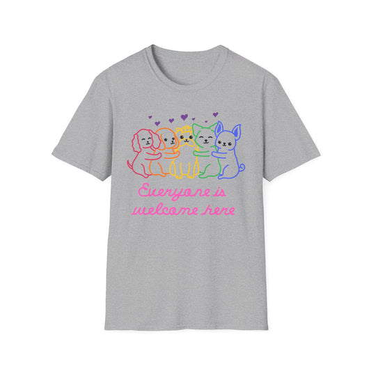 Everyone is welcome here T- Shirt, LGBTQ+ Pride Tee, Diversity and Inclusion Shirt, Love Makes a Family Tee, Rainbow Families Australia T-shirt, Queer Apparel, Pride Supporter
