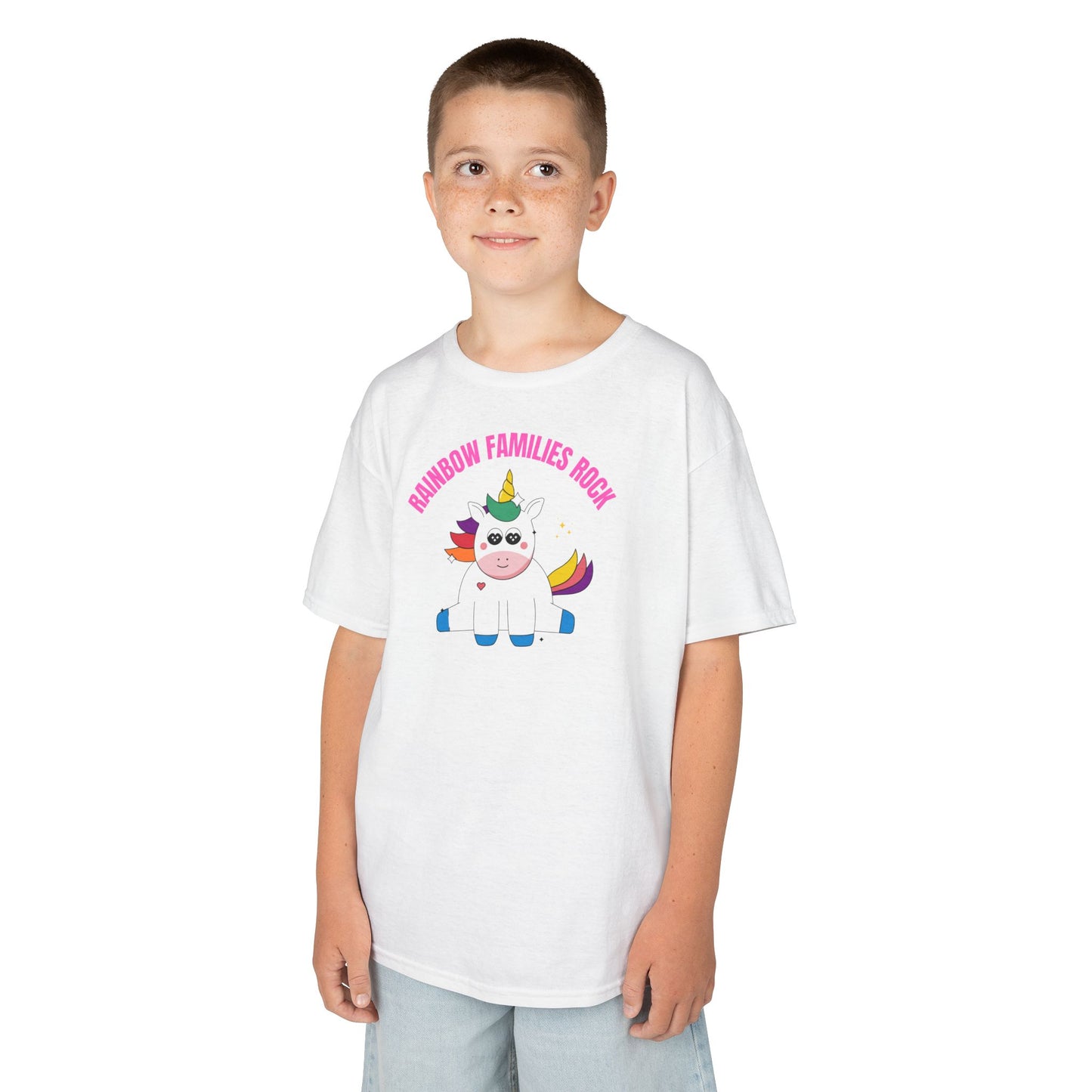 Rainbow Families Rock Unicorn Kids Tee, Cute Pride Kid's Shirt, LGBTQ+ shirt Gift, Family Pride Apparel, Rainbow Families Tees for Kids, Rainbow Family Shirt