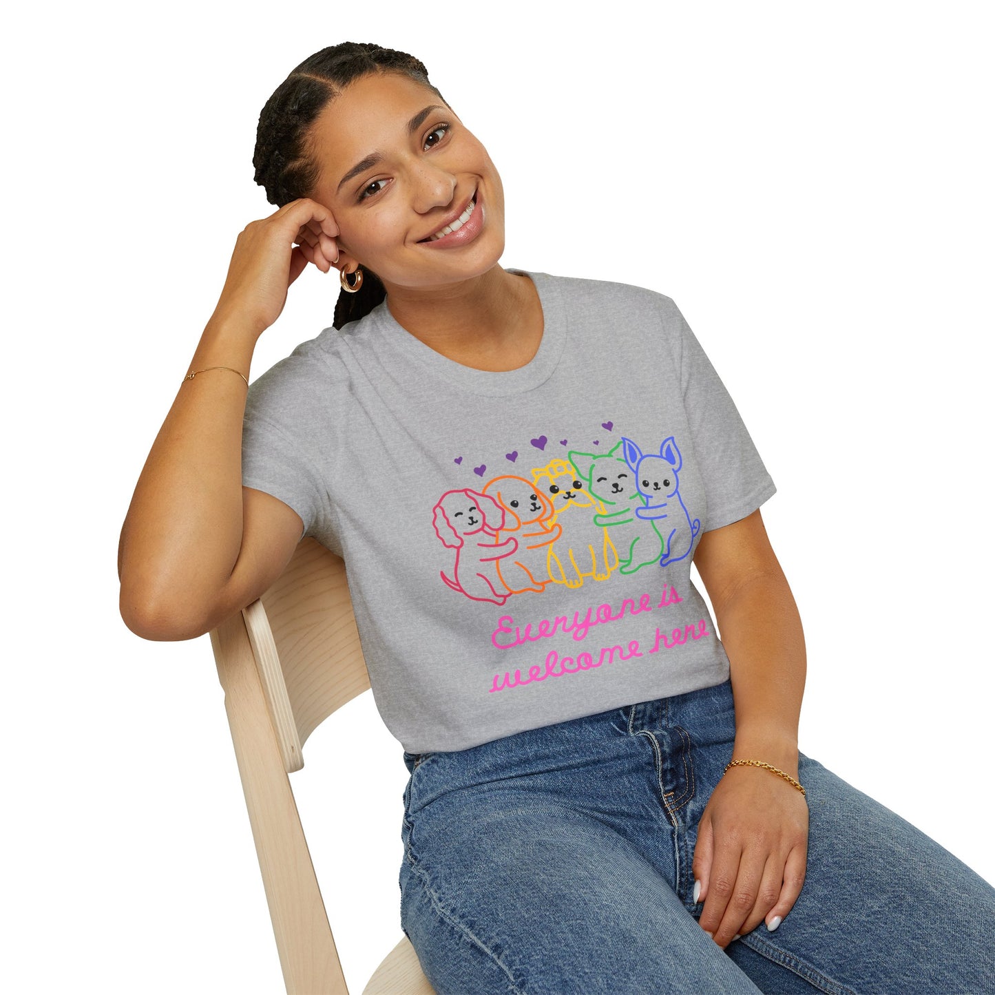 Everyone is welcome here T- Shirt, LGBTQ+ Pride Tee, Diversity and Inclusion Shirt, Love Makes a Family Tee, Rainbow Families Australia T-shirt, Queer Apparel, Pride Supporter