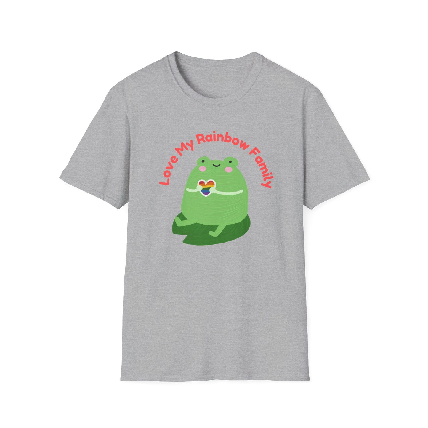 Cute Rainbow Family Frog T-Shirt, Unisex Pride Tee, LGBTQ+ Pride Shirt, Family Love Gift, Fun Casual Wear Pride T-Shirt, Rainbow Families Australia Tee, Queer Apparel