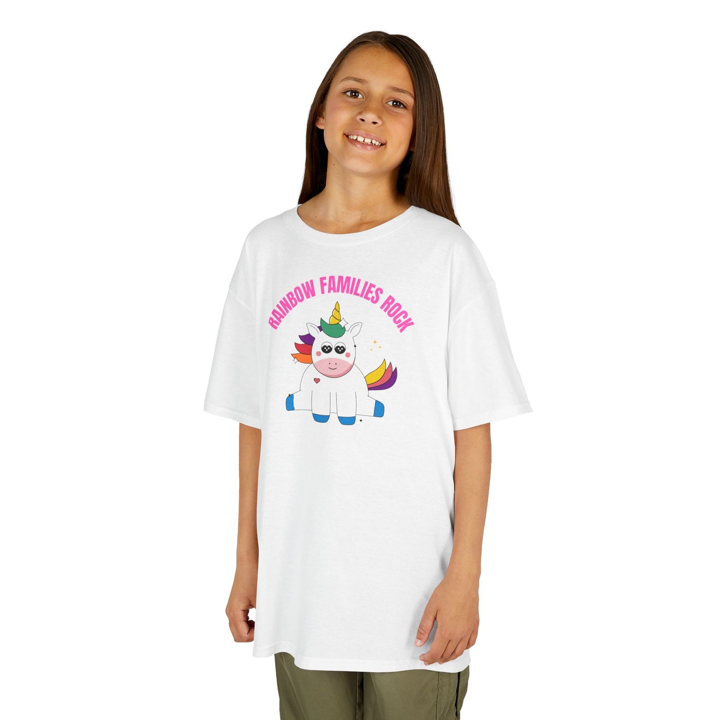 Rainbow Families Rock Unicorn Kids Tee, Cute Pride Kid's Shirt, LGBTQ+ shirt Gift, Family Pride Apparel, Rainbow Families Tees for Kids, Rainbow Family Shirt