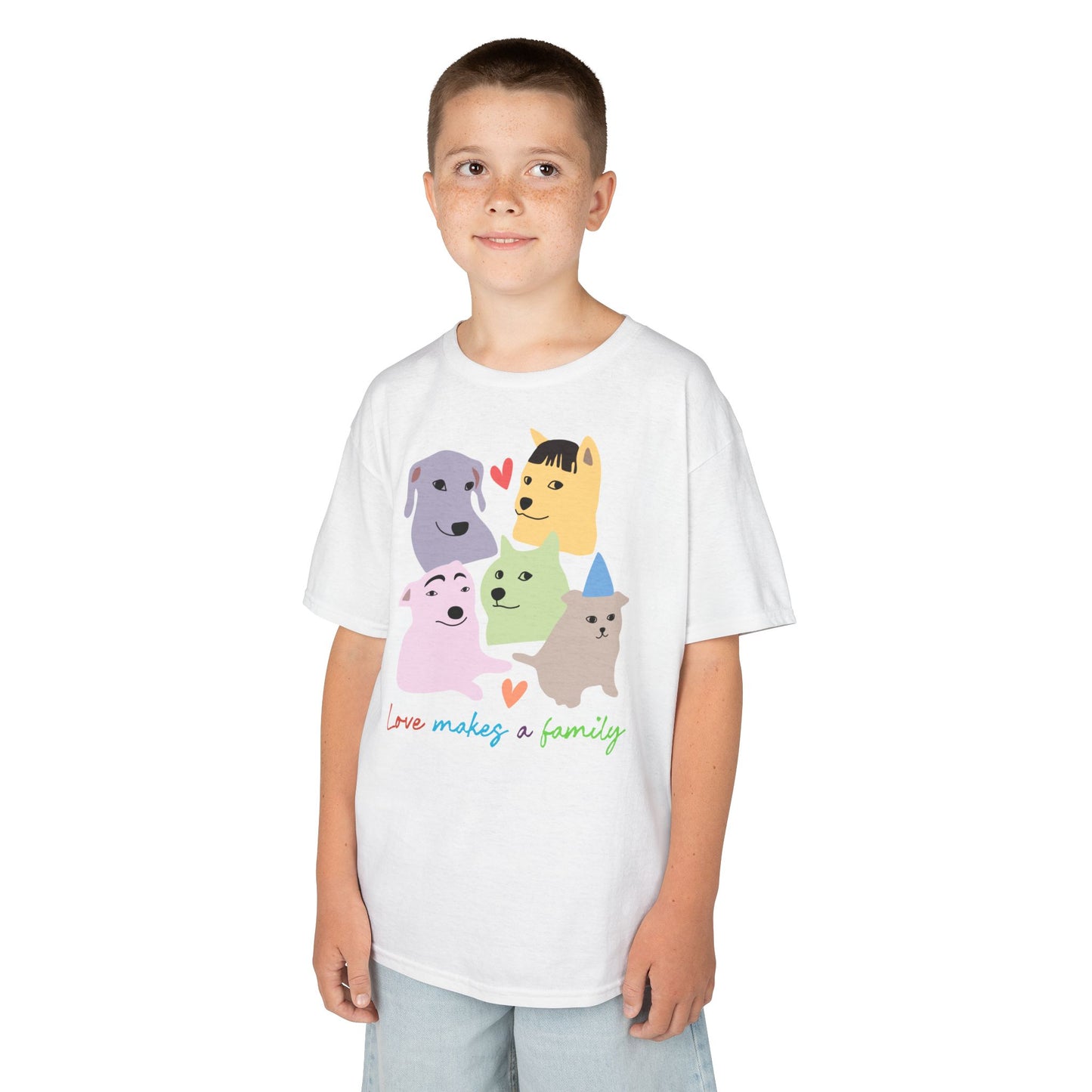 Kids Love Makes A Family T-Shirt, Dog Family Pride Tee - Cute Dog Lovers Gift, Rainbow Families Australia Tee