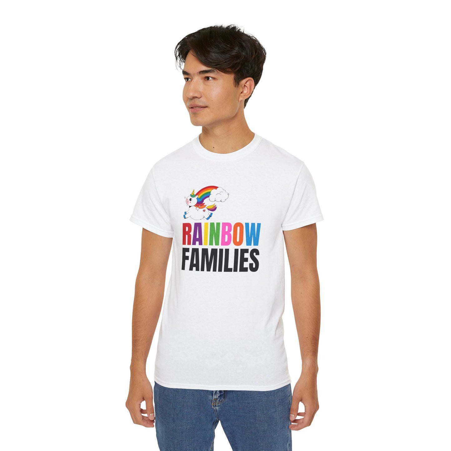 Rainbow Families Unisex Ultra Cotton Tee with Unicorn, LGBTQ+ Apparel, Queer t-shirt, Rainbow Families Merch, Pride Tee, Rainbow Families Australia