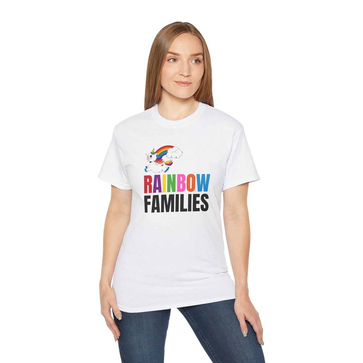 Rainbow Families Unisex Ultra Cotton Tee with Unicorn, LGBTQ+ Apparel, Queer t-shirt, Rainbow Families Merch, Pride Tee, Rainbow Families Australia