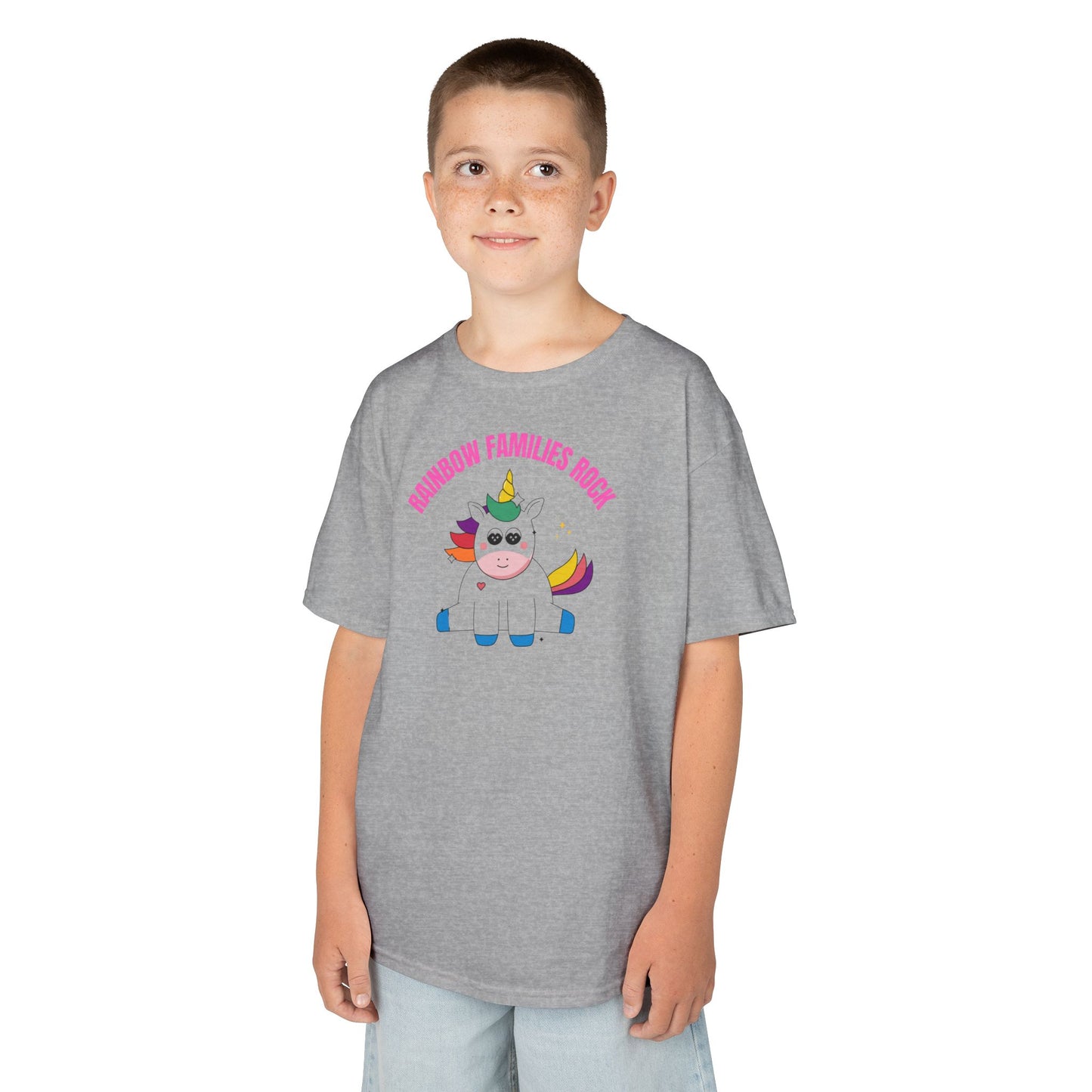 Rainbow Families Rock Unicorn Kids Tee, Cute Pride Kid's Shirt, LGBTQ+ shirt Gift, Family Pride Apparel, Rainbow Families Tees for Kids, Rainbow Family Shirt