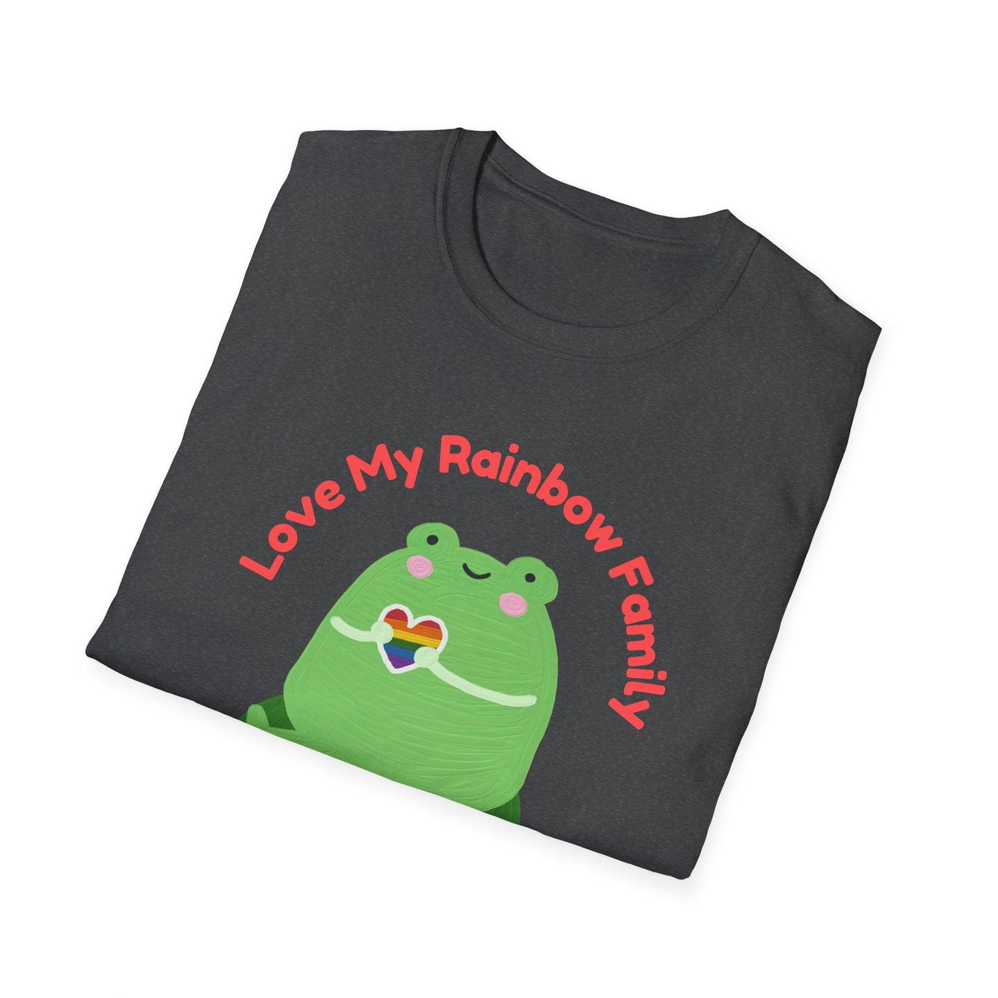 Cute Rainbow Family Frog T-Shirt, Unisex Pride Tee, LGBTQ+ Pride Shirt, Family Love Gift, Fun Casual Wear Pride T-Shirt, Rainbow Families Australia Tee, Queer Apparel