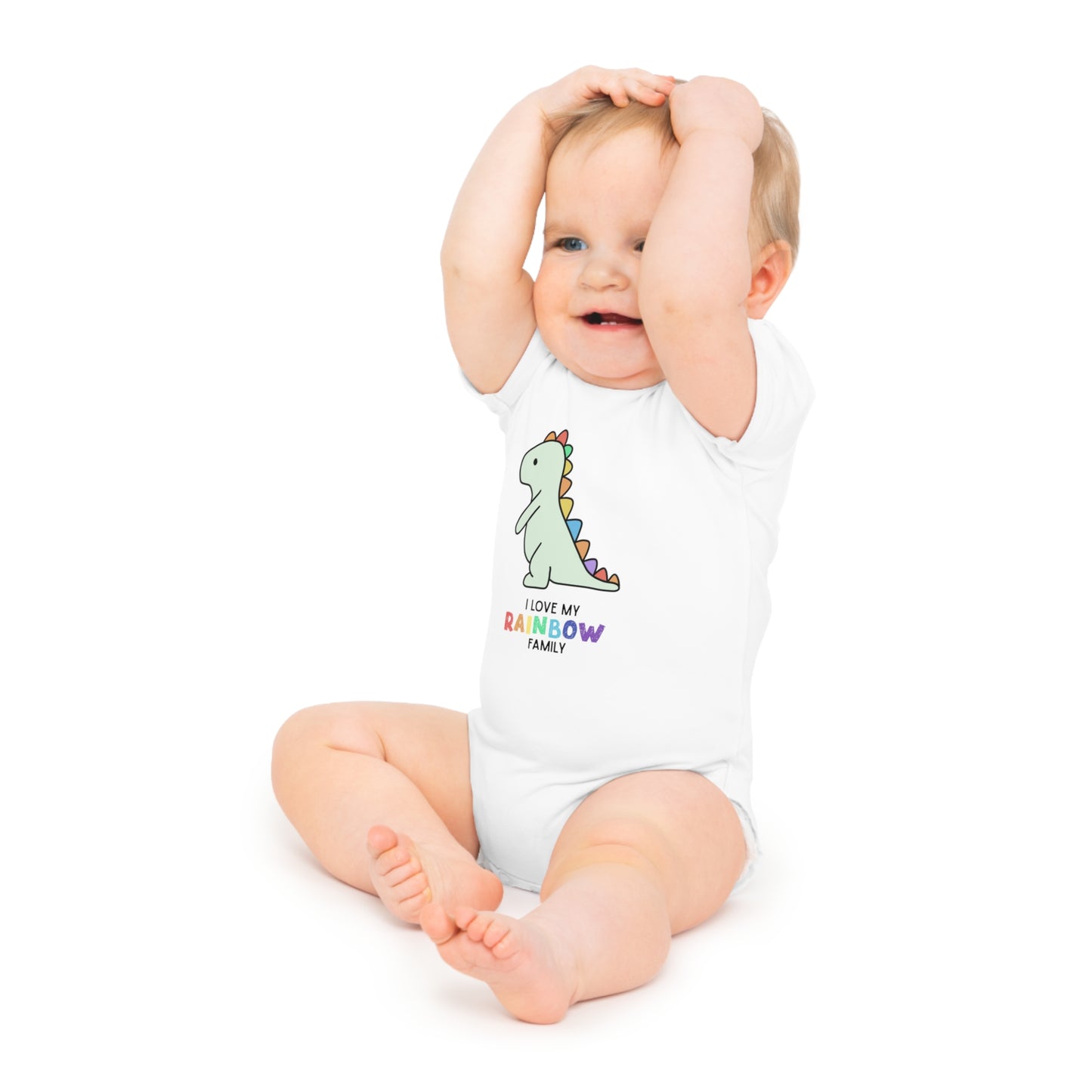 I Love My Rainbow Family Baby Bodysuit, Cute Onsie Baby Apparel, Dinosaur Onesie, Newborn Gift, Rainbow Baby Shower Present, Rainbow Families Onsie for Babies