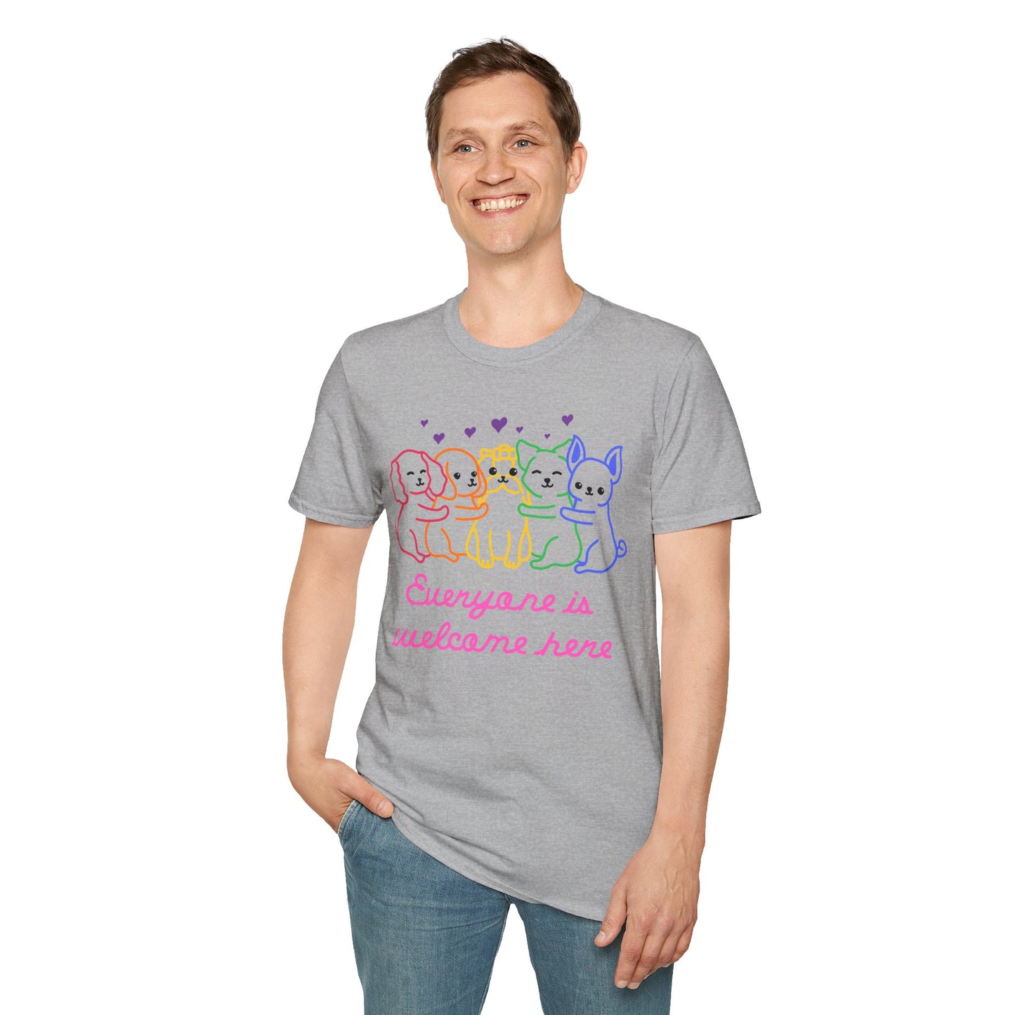 Everyone is welcome here T- Shirt, LGBTQ+ Pride Tee, Diversity and Inclusion Shirt, Love Makes a Family Tee, Rainbow Families Australia T-shirt, Queer Apparel, Pride Supporter