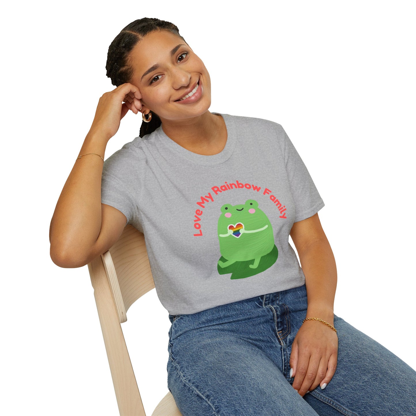 Cute Rainbow Family Frog T-Shirt, Unisex Pride Tee, LGBTQ+ Pride Shirt, Family Love Gift, Fun Casual Wear Pride T-Shirt, Rainbow Families Australia Tee, Queer Apparel