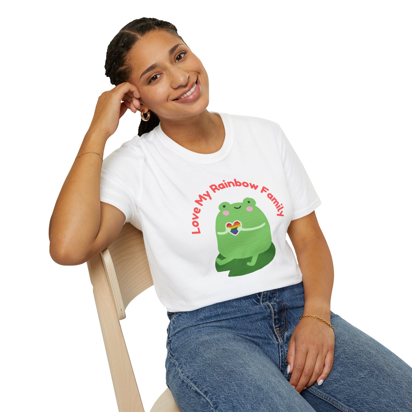 Cute Rainbow Family Frog T-Shirt, Unisex Pride Tee, LGBTQ+ Pride Shirt, Family Love Gift, Fun Casual Wear Pride T-Shirt, Rainbow Families Australia Tee, Queer Apparel