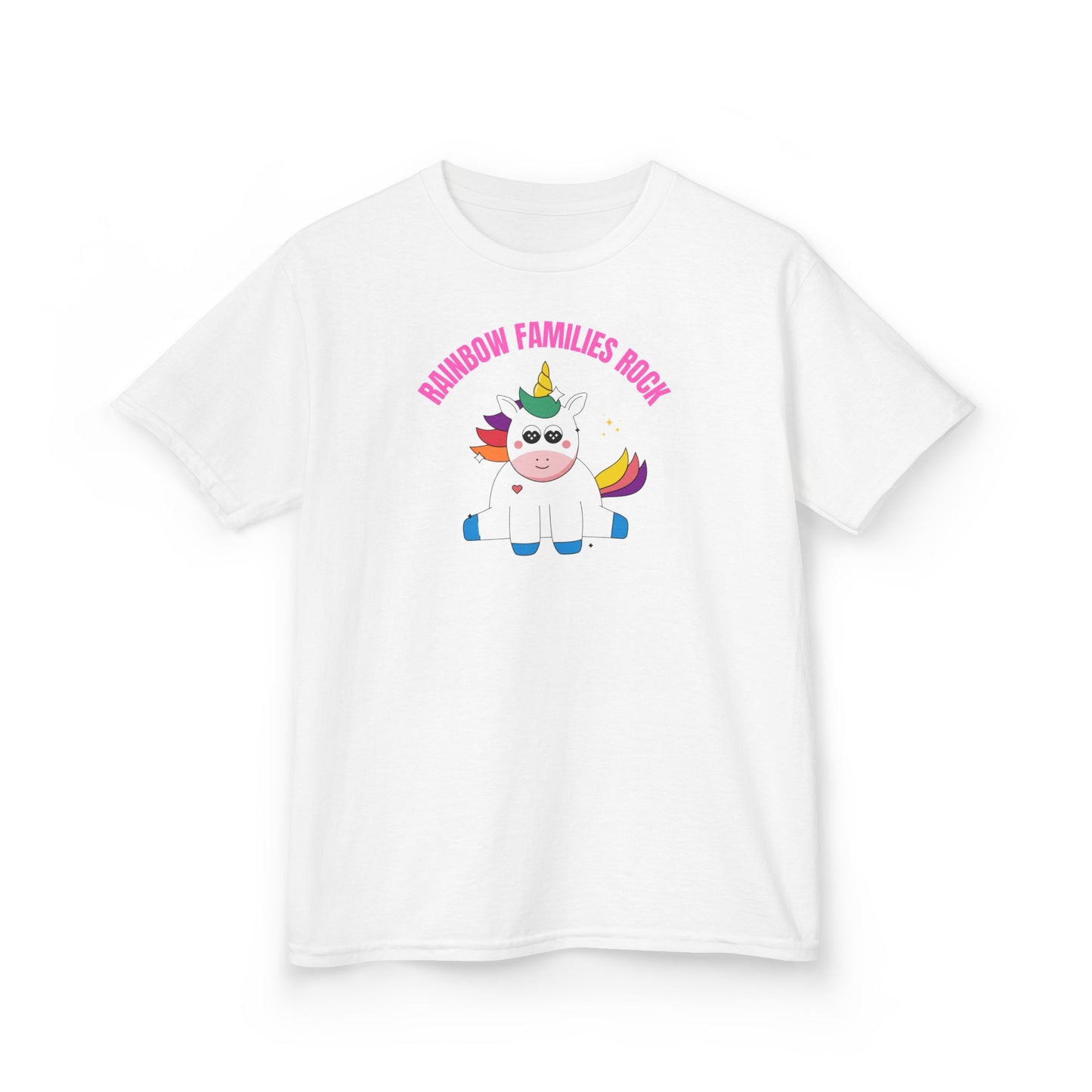 Rainbow Families Rock Unicorn Kids Tee, Cute Pride Kid's Shirt, LGBTQ+ shirt Gift, Family Pride Apparel, Rainbow Families Tees for Kids, Rainbow Family Shirt
