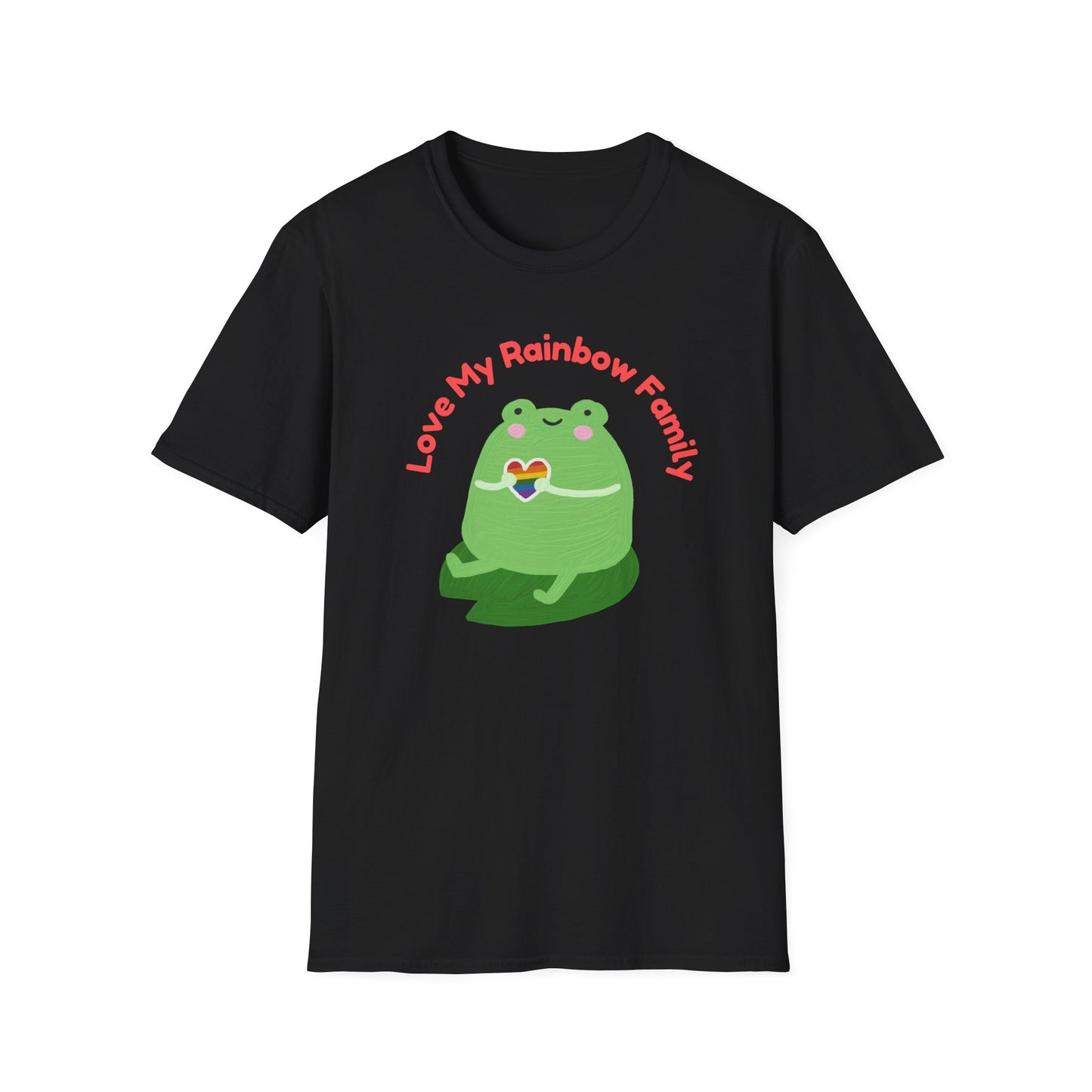 Cute Rainbow Family Frog T-Shirt, Unisex Pride Tee, LGBTQ+ Pride Shirt, Family Love Gift, Fun Casual Wear Pride T-Shirt, Rainbow Families Australia Tee, Queer Apparel