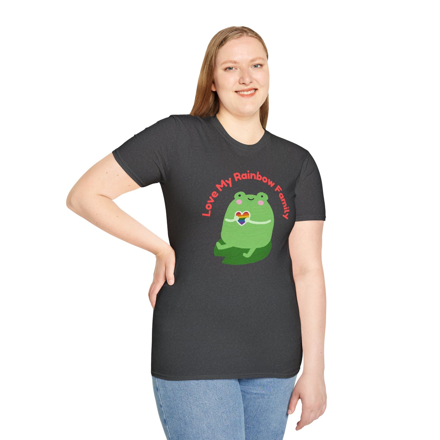 Cute Rainbow Family Frog T-Shirt, Unisex Pride Tee, LGBTQ+ Pride Shirt, Family Love Gift, Fun Casual Wear Pride T-Shirt, Rainbow Families Australia Tee, Queer Apparel