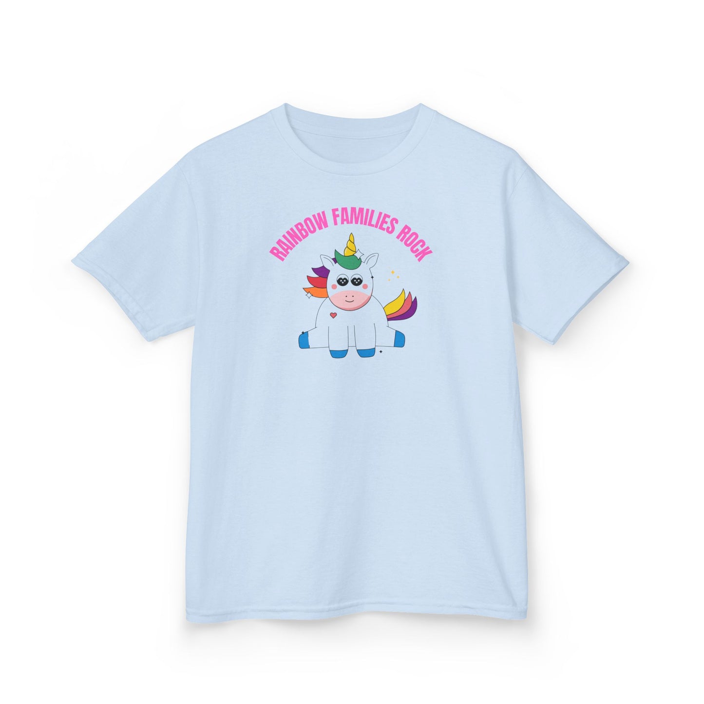 Rainbow Families Rock Unicorn Kids Tee, Cute Pride Kid's Shirt, LGBTQ+ shirt Gift, Family Pride Apparel, Rainbow Families Tees for Kids, Rainbow Family Shirt