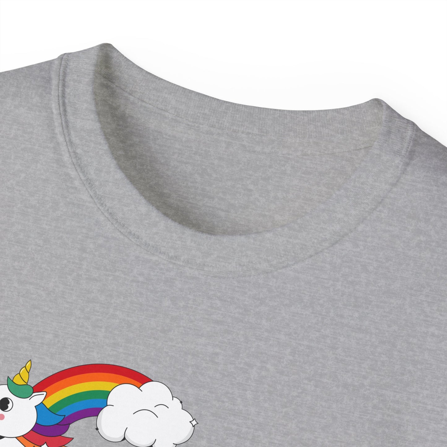 Rainbow Families Unisex Ultra Cotton Tee with Spunky Unicorn.