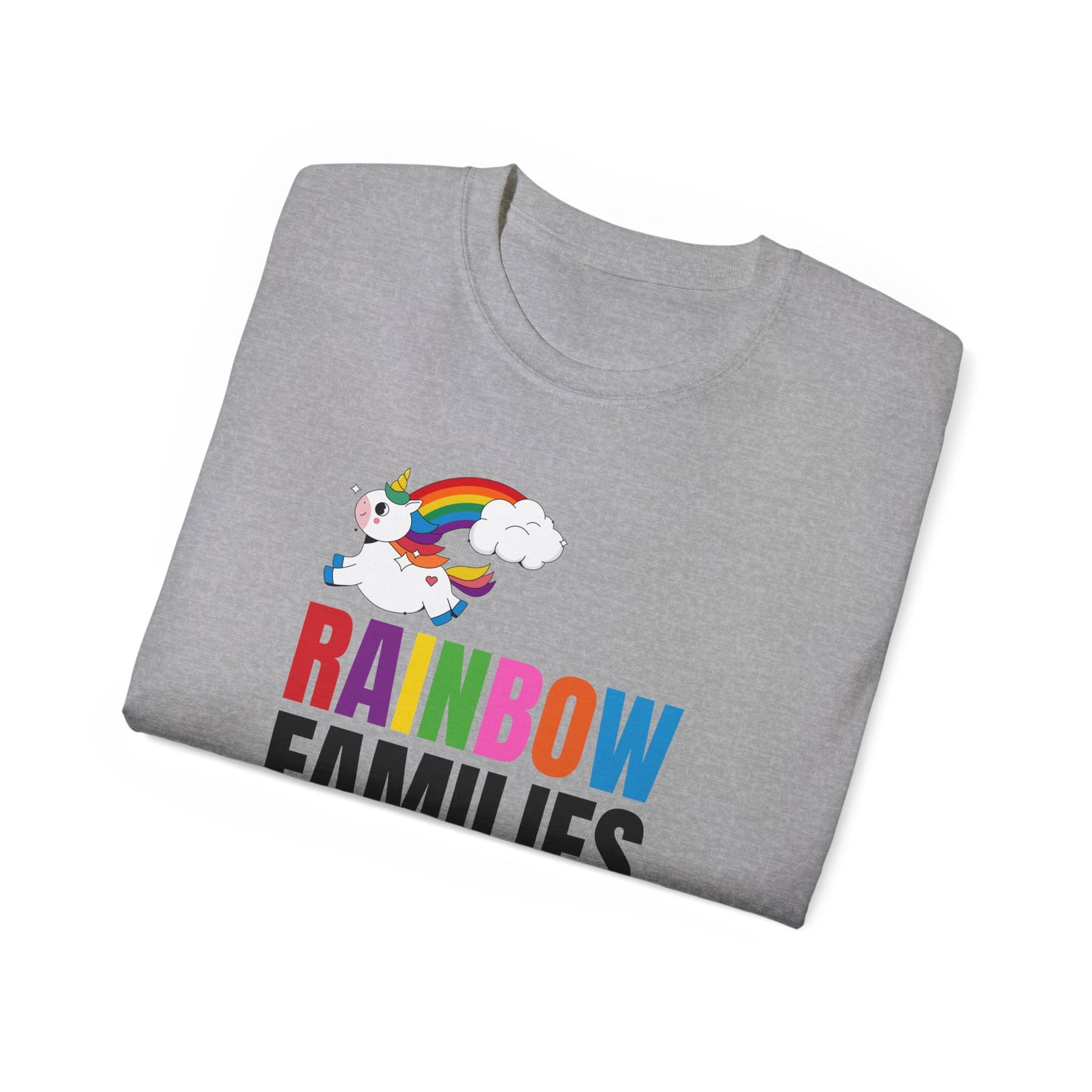 Rainbow Families Unisex Ultra Cotton Tee with Spunky Unicorn.