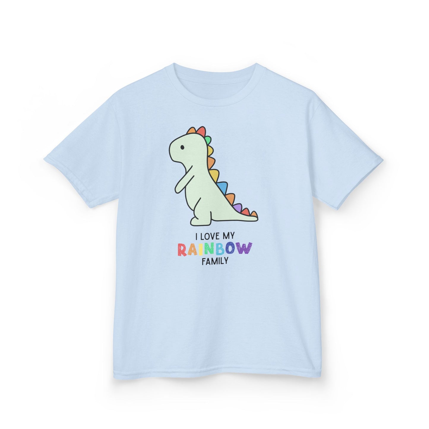 Kids Dinosaur Rainbow Family Tee, Cute Kids T-Shirt, Rainbow Families Children Tee, LGBTQ Family Gift, Rainbow Family Apparel, Unisex kids rainbow family Tee