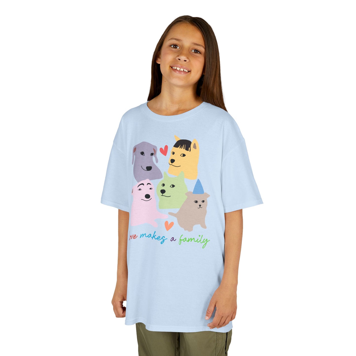 Kids Love Makes A Family T-Shirt, Dog Family Pride Tee - Cute Dog Lovers Gift, Rainbow Families Australia Tee