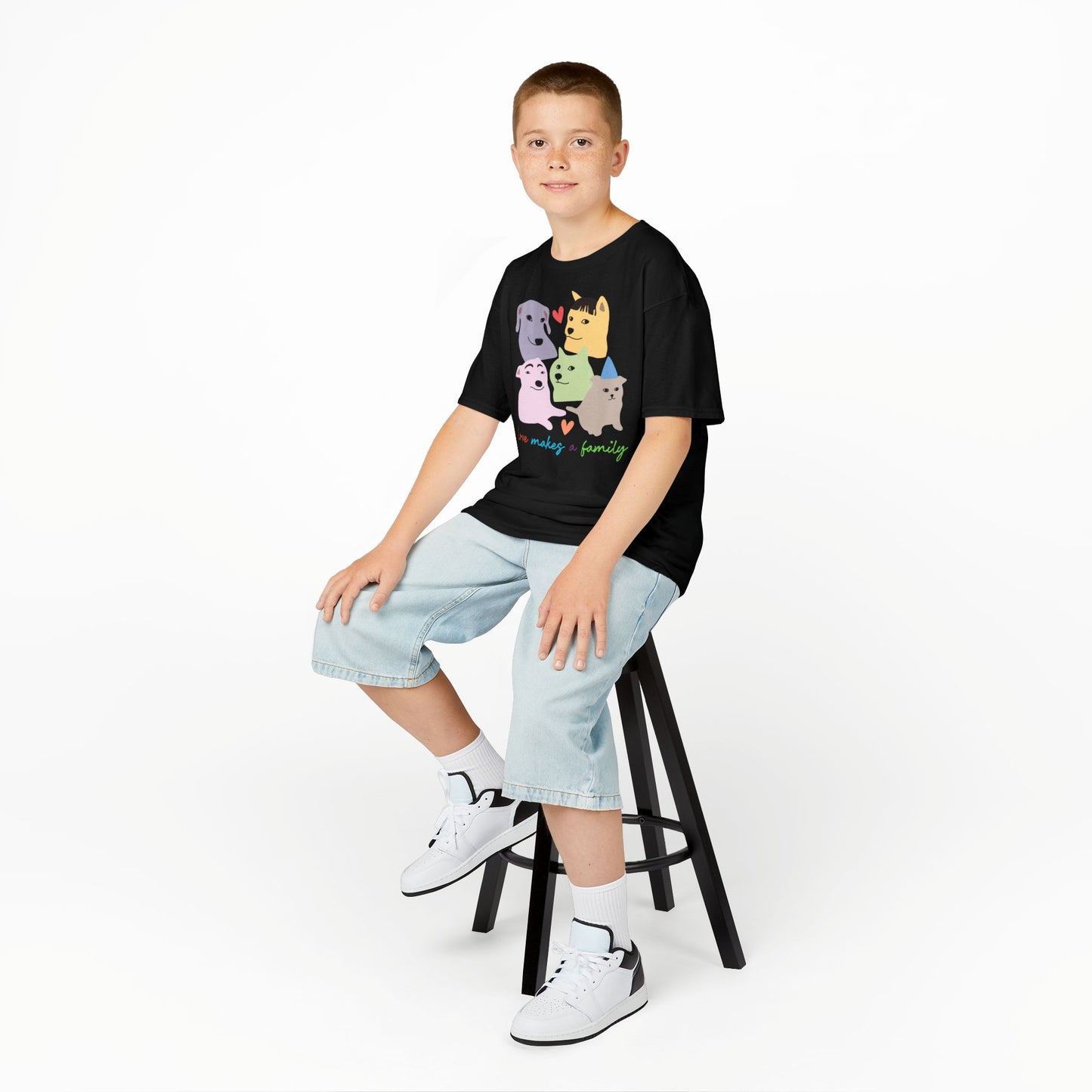 Kids Love Makes A Family T-Shirt, Dog Family Pride Tee - Cute Dog Lovers Gift, Rainbow Families Australia Tee