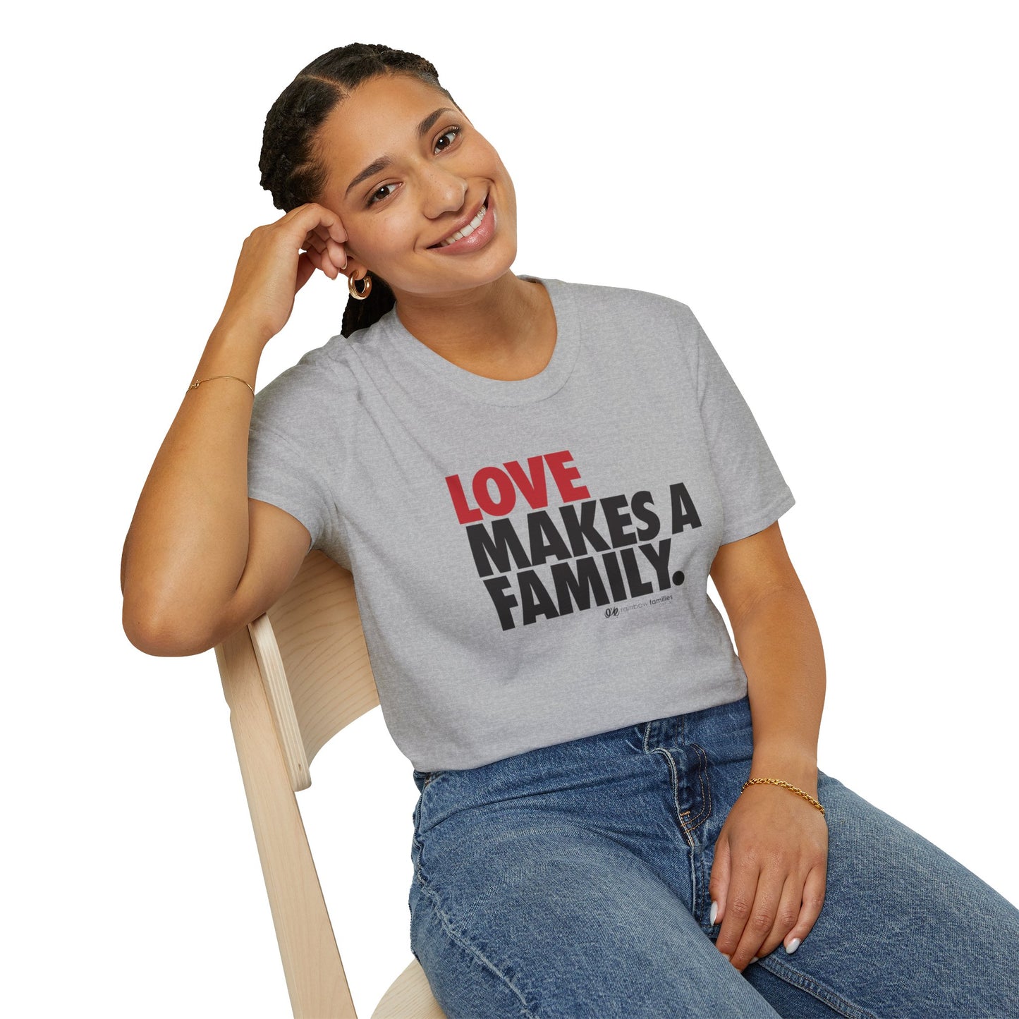 Love Makes A Family Unisex T-Shirt | LGBTQ+ Pride, Rainbow Families Gift, LGBTQ Family T-shirt, Rainbow Families Australia Shirt, LGBTIQA Tee