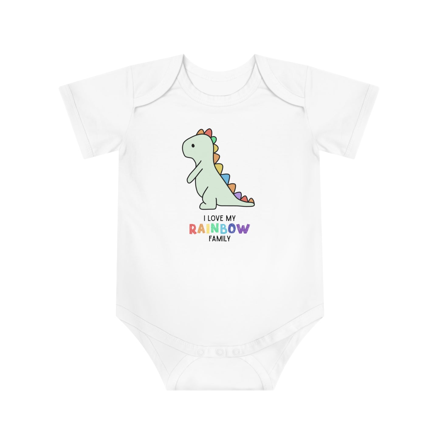 I Love My Rainbow Family Baby Bodysuit, Cute Onsie Baby Apparel, Dinosaur Onesie, Newborn Gift, Rainbow Baby Shower Present, Rainbow Families Onsie for Babies