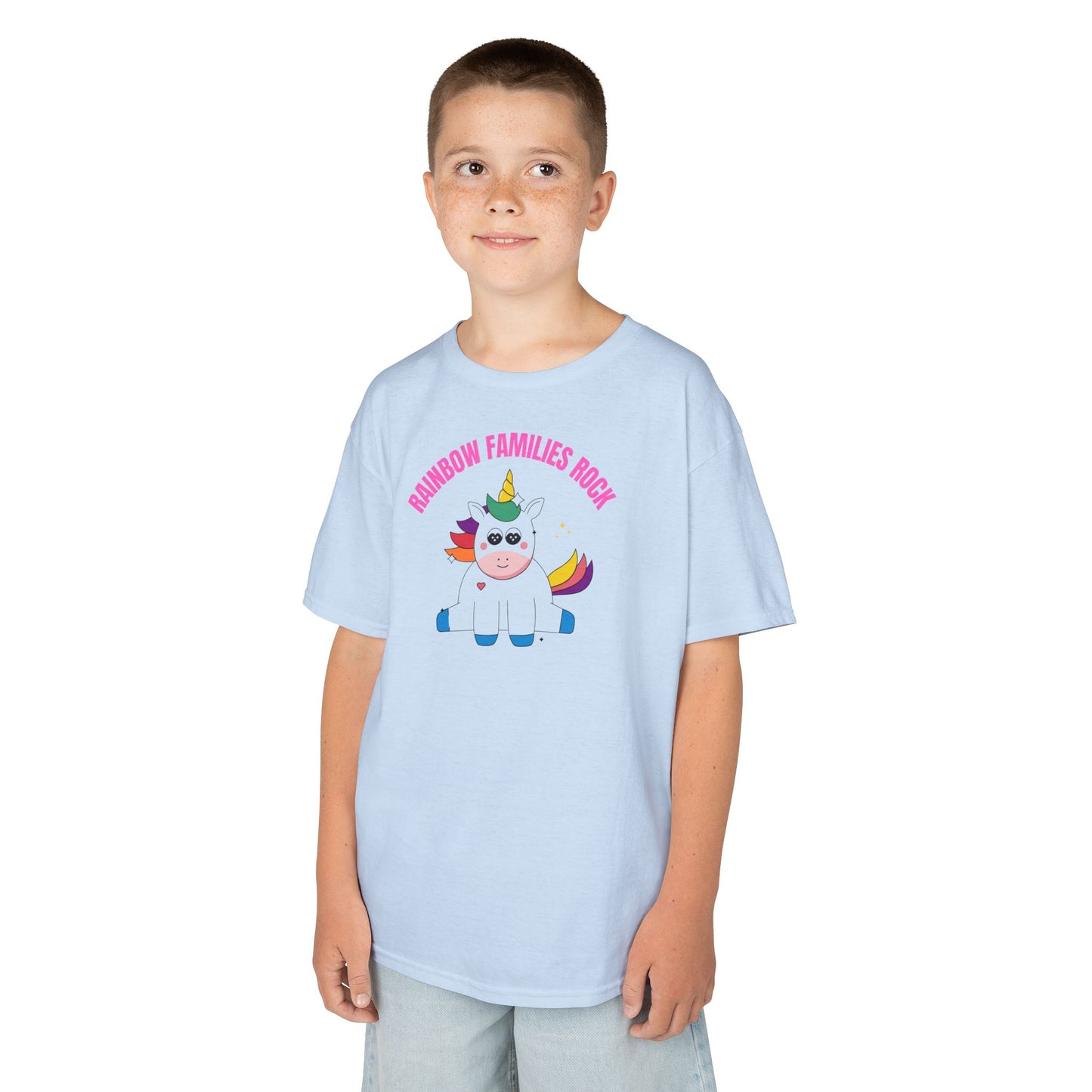 Rainbow Families Rock Unicorn Kids Tee, Cute Pride Kid's Shirt, LGBTQ+ shirt Gift, Family Pride Apparel, Rainbow Families Tees for Kids, Rainbow Family Shirt