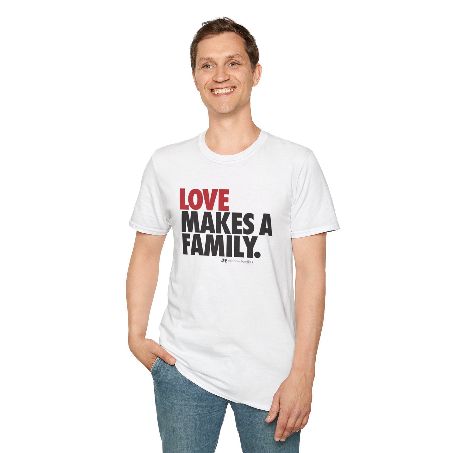 Love Makes A Family Unisex T-Shirt | LGBTQ+ Pride, Rainbow Families Gift, LGBTQ Family T-shirt, Rainbow Families Australia Shirt, LGBTIQA Tee