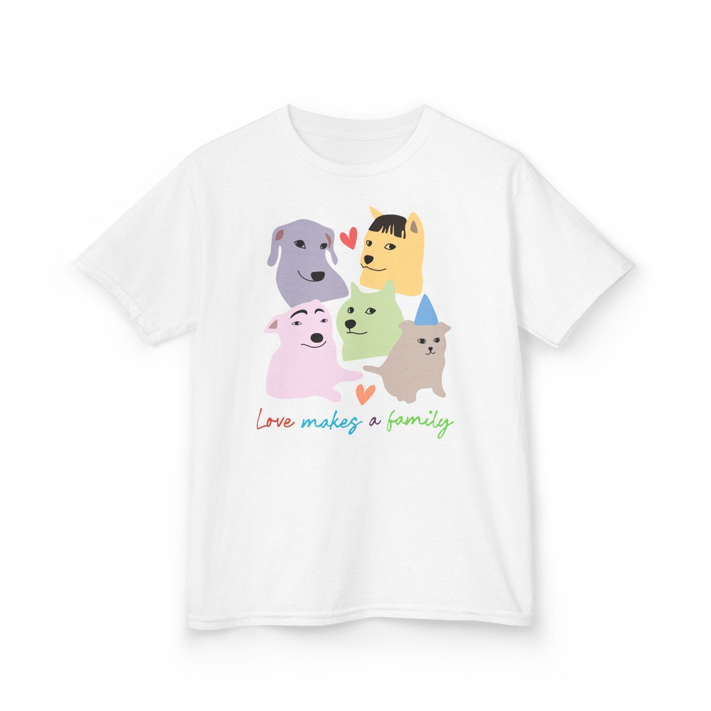 Kids Love Makes A Family T-Shirt, Dog Family Pride Tee - Cute Dog Lovers Gift, Rainbow Families Australia Tee